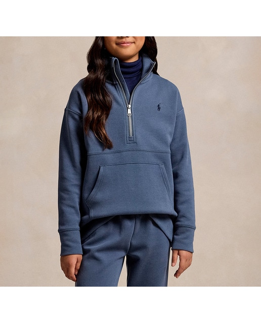 Imagen 0 de Sudadera de niña en azul con media cremallera