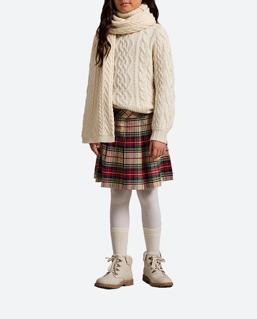 Imagen 0 de Falda de niña de algodón de cuadros escoceses