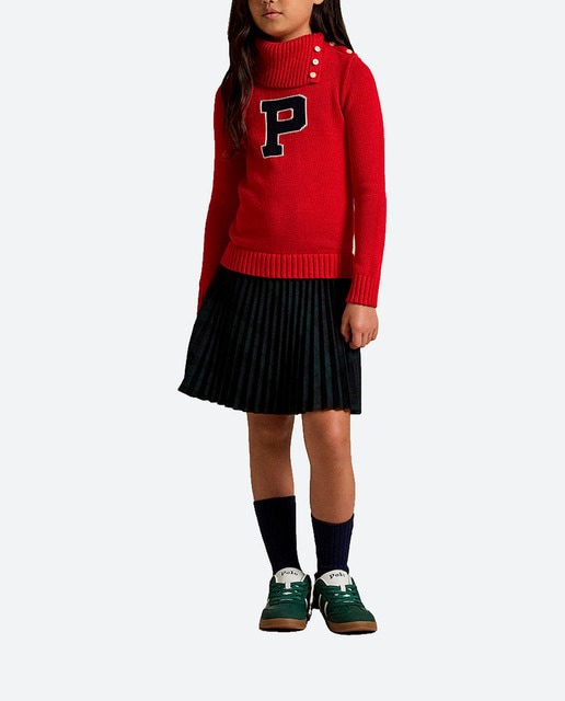 Imagen 0 de Vestido de niña de algodón en rojo