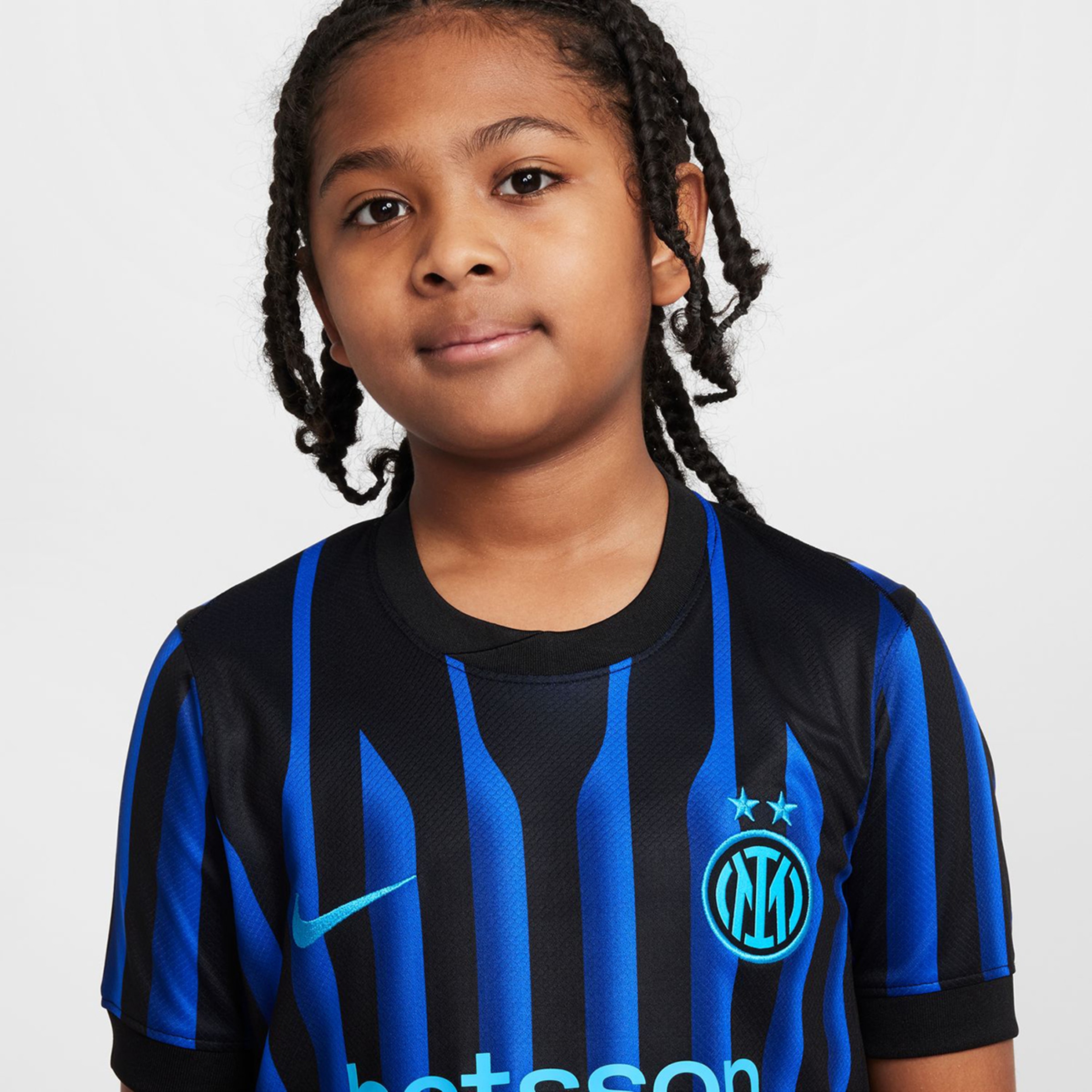 T-shirt de Criança 1.º Equipamento Inter Milan 2025-2026 Stadium Azul / Preto-5