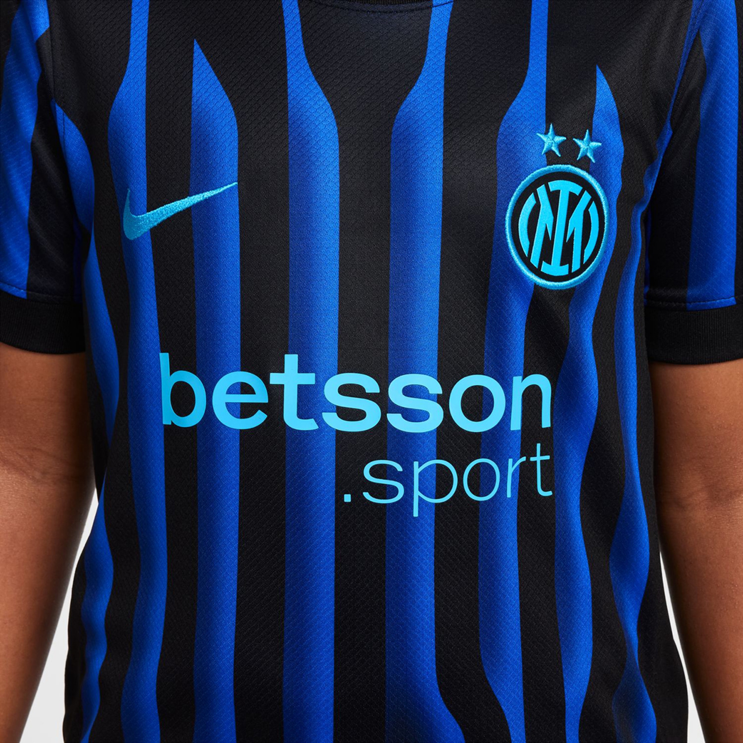 T-shirt de Criança 1.º Equipamento Inter Milan 2025-2026 Stadium Azul / Preto-4