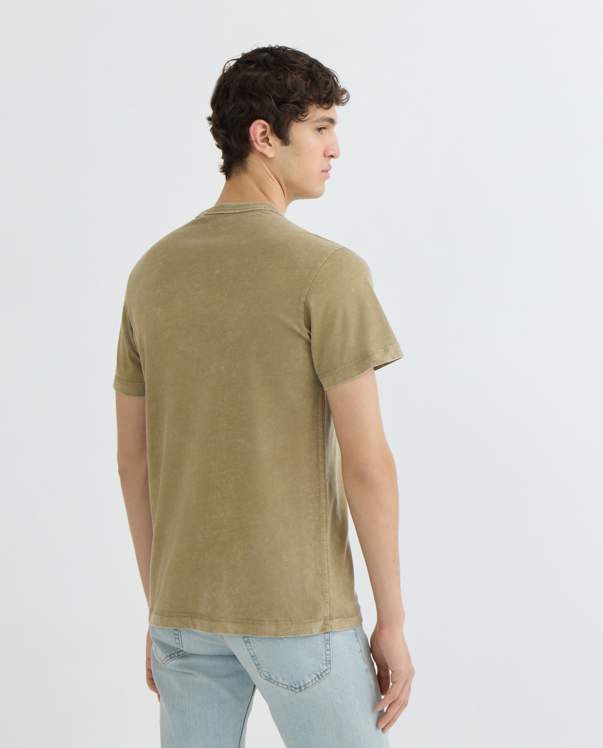 T-shirt com manga curta Verde-militar-3