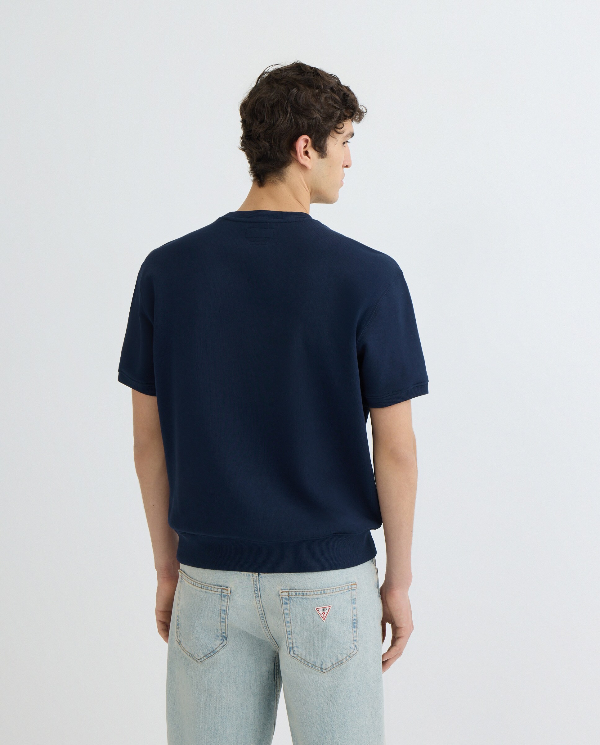 Cotton On Sudadera Azul Corta Sudadera De Manga Corta De Hombre