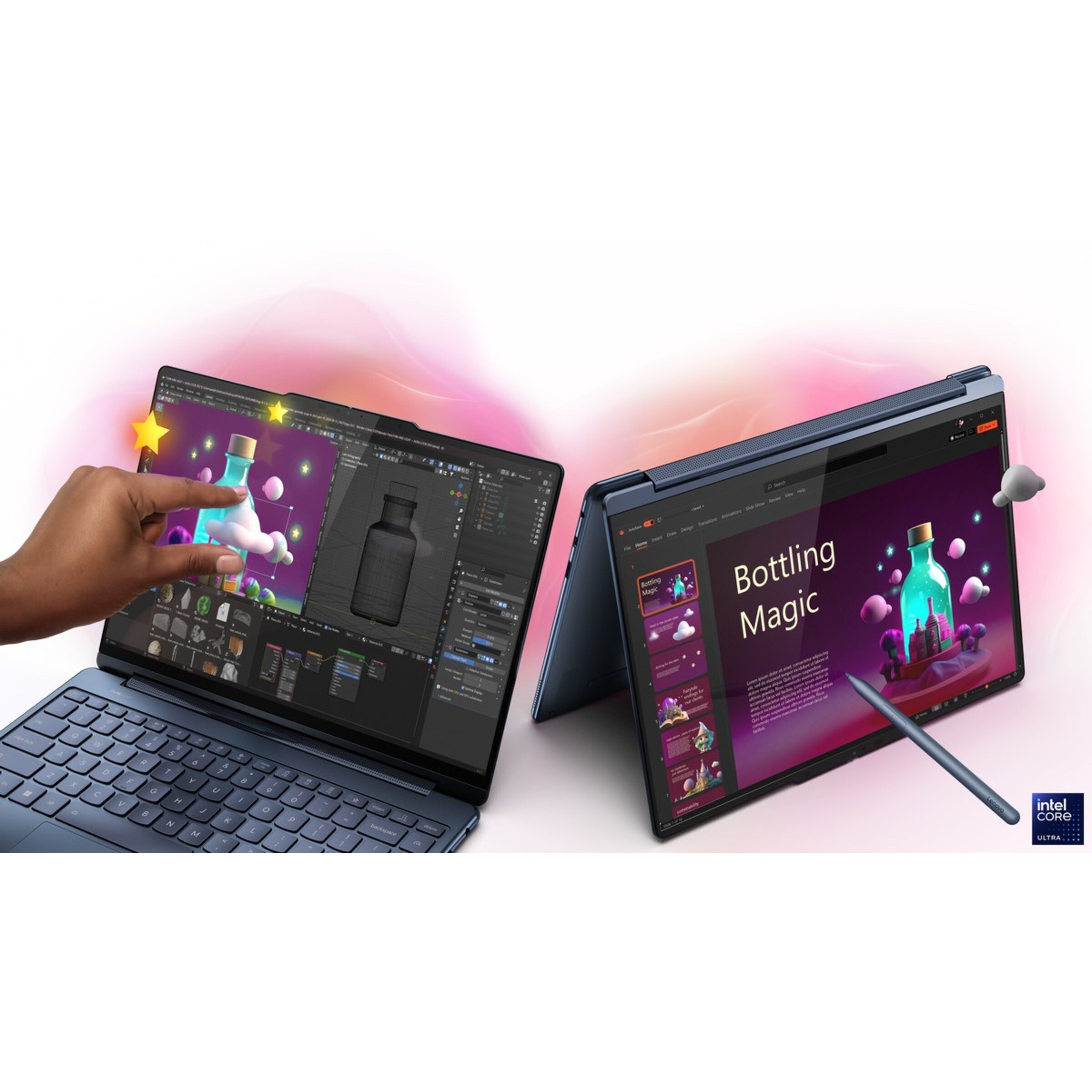 Computador Portátil 2 em 1 Lenovo C+ YOGA 9 2-IN-1 14ILL10-507 14", 4K OLED, U7-258V, RAM 32 GB, 1TB, ARC, W11H - Cinzento + PEN + MOUSE + SLEEVE AURA 9