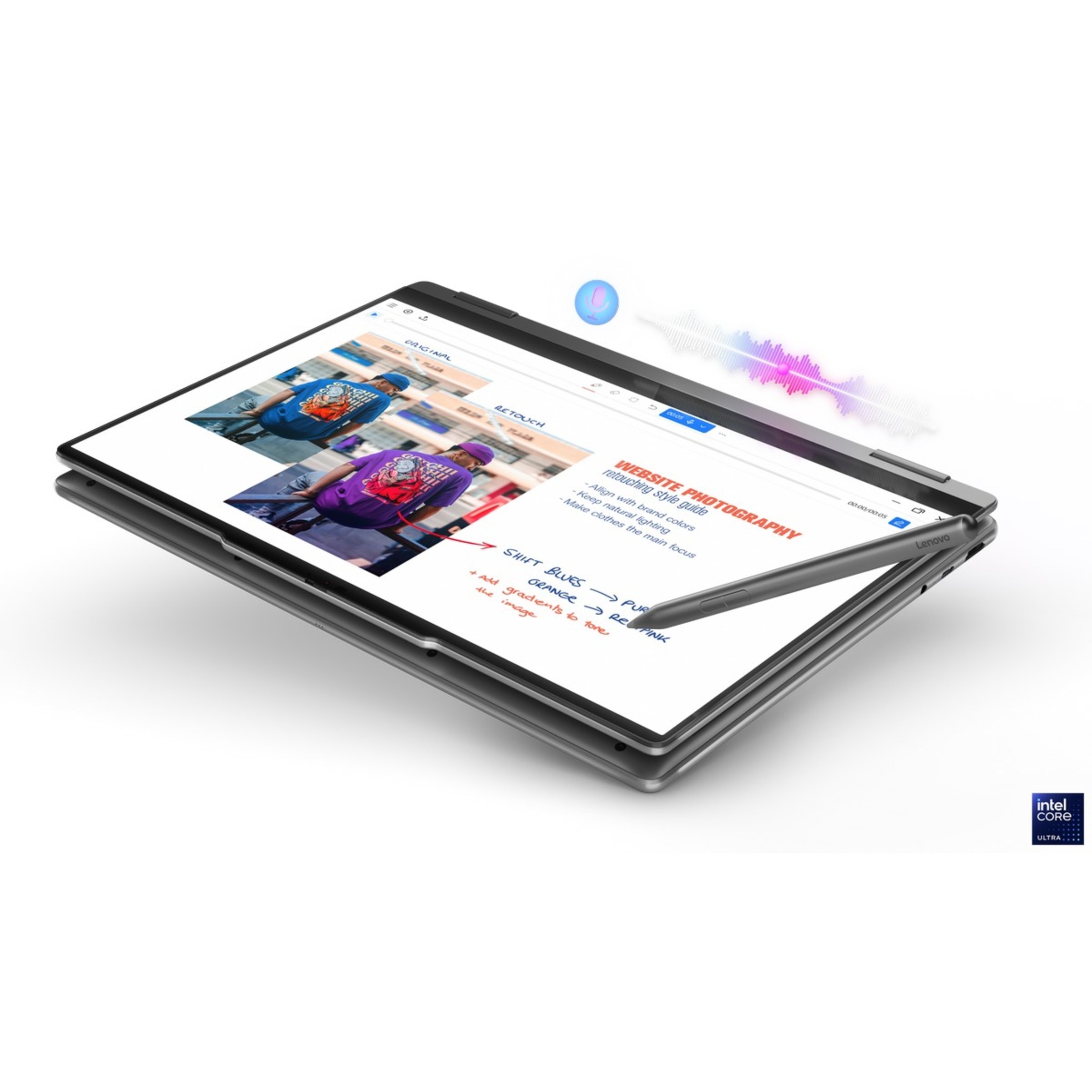 Computador Portátil 2 em 1 Lenovo Yoga 7 14ILL10-197 14" Touch 2-in-1 Ultra 7 258V, RAM 32GB, SSD 1TB, Intel Arc Graphics, Windows 11 Home - Cinza 14