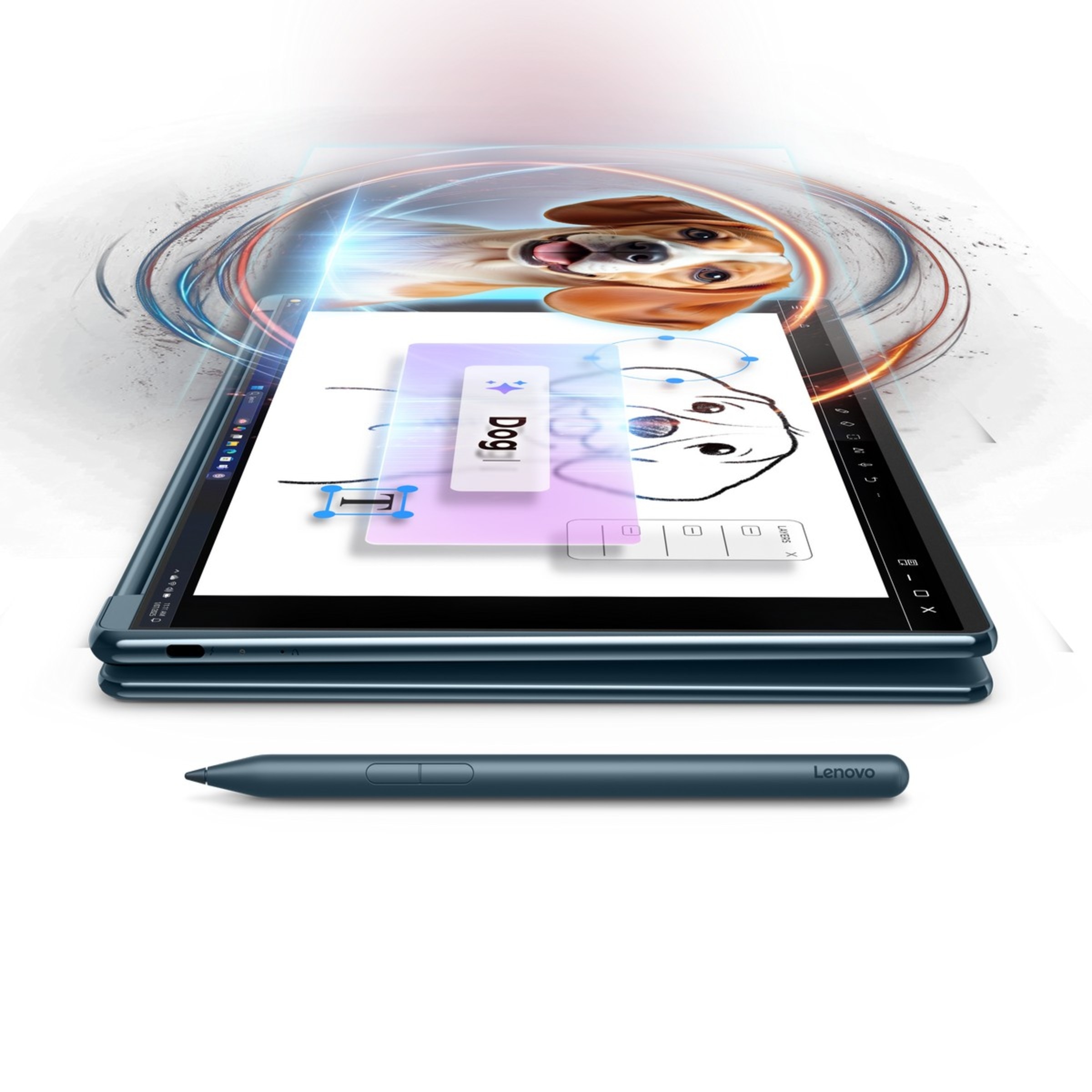 Computador Portátil Lenovo Yoga Book 9 14IAH10-058 2x 14" Touch Ultra 7 255H, RAM 32GB, SSD 1TB, Intel Graphics, W11 Home Azul + Teclado + Rato + Pen 13