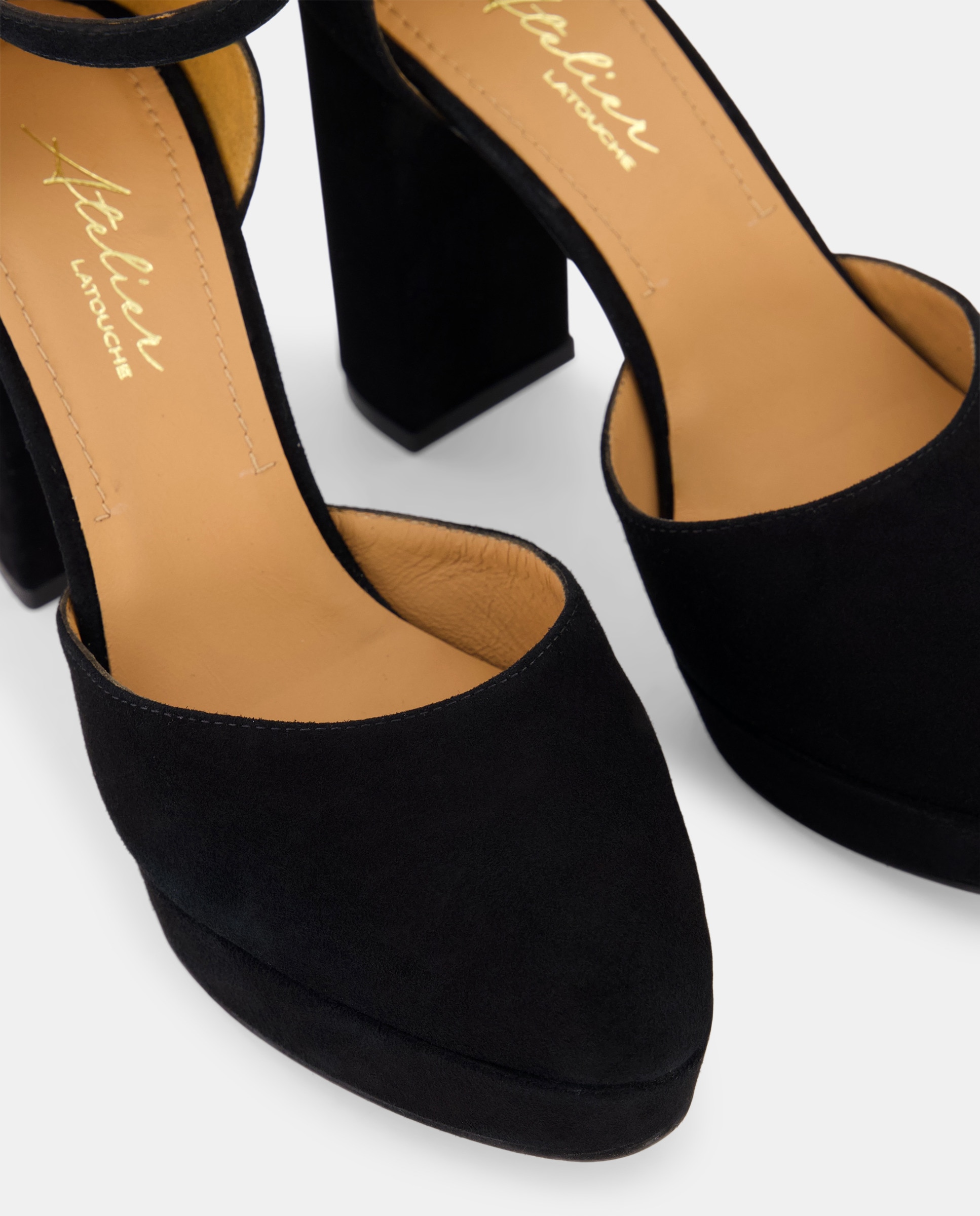 Sapatos de Salto com Plataforma Preto-5