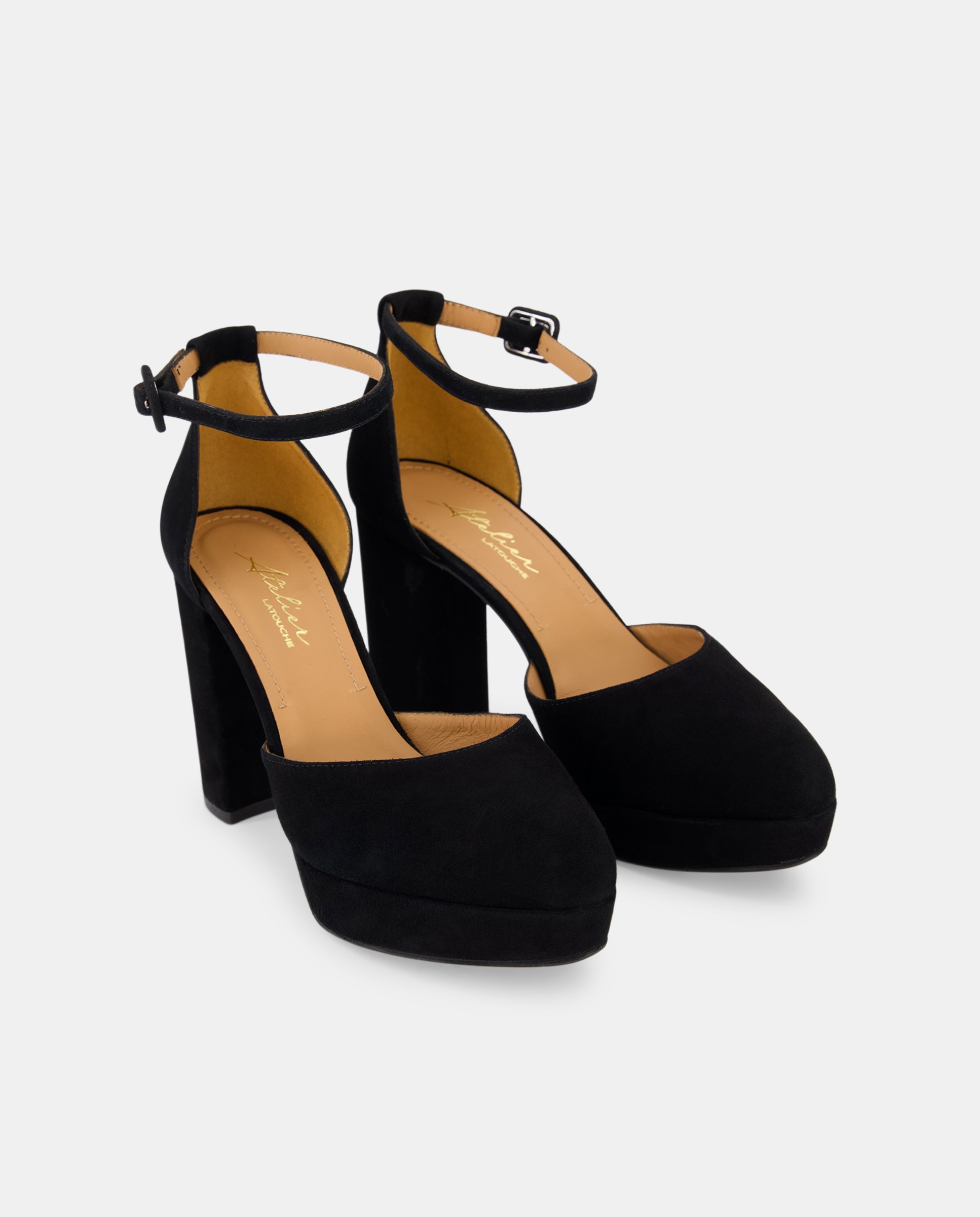 Sapatos de Salto com Plataforma Preto-2