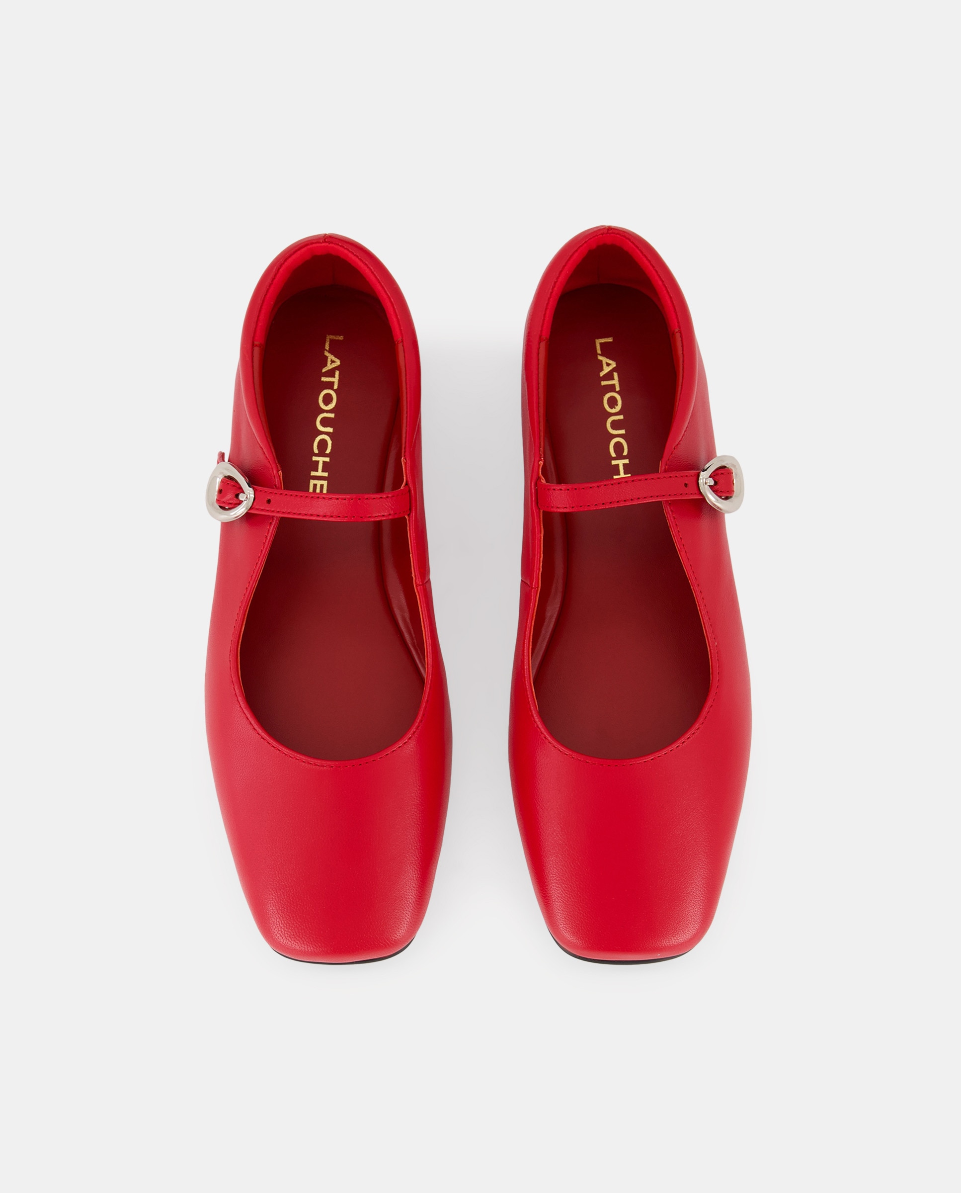 Sapatos Rasos com Pulseira Essencial 600 Vermelho-4