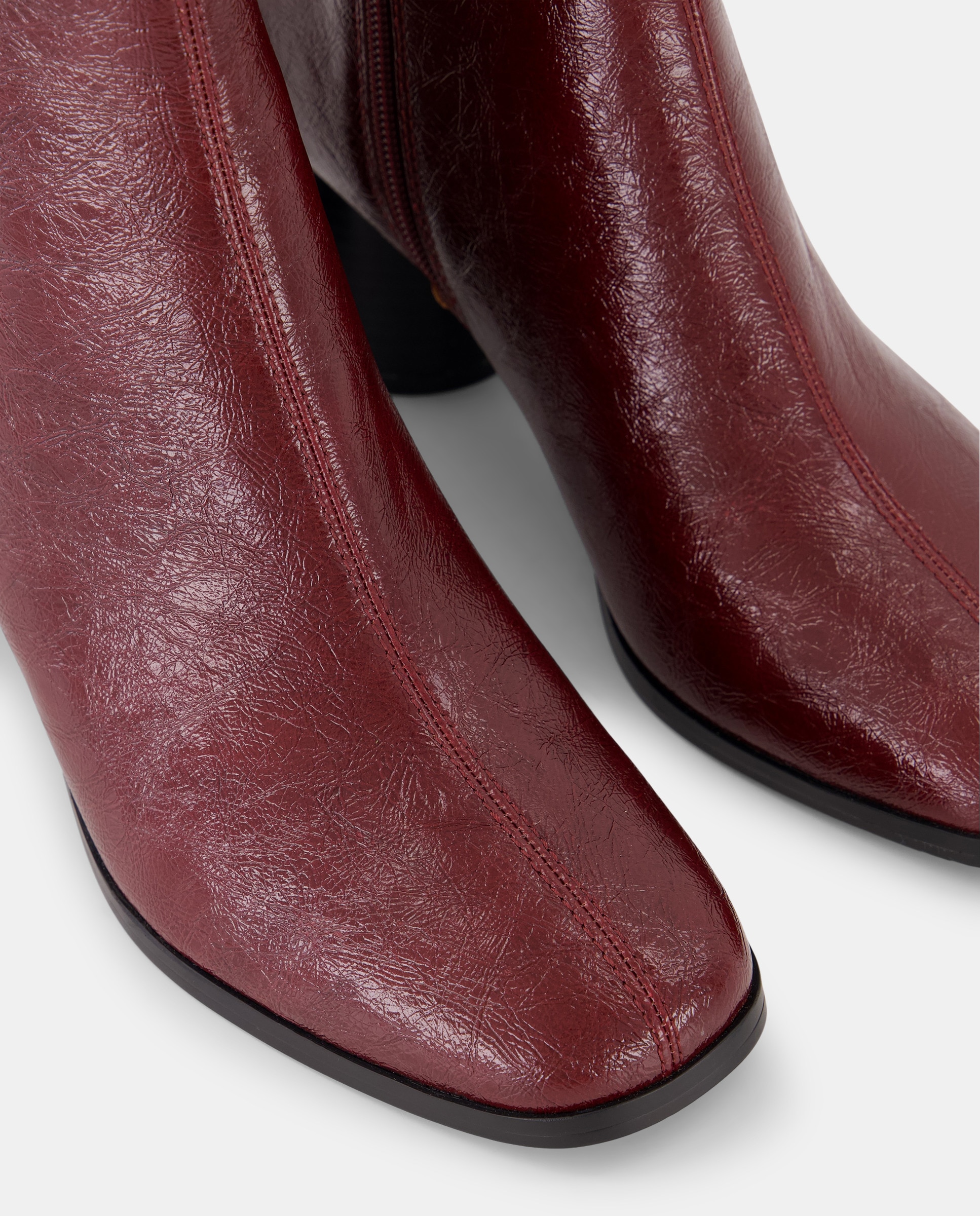 Botins com Salto Redondo Bordeaux-5