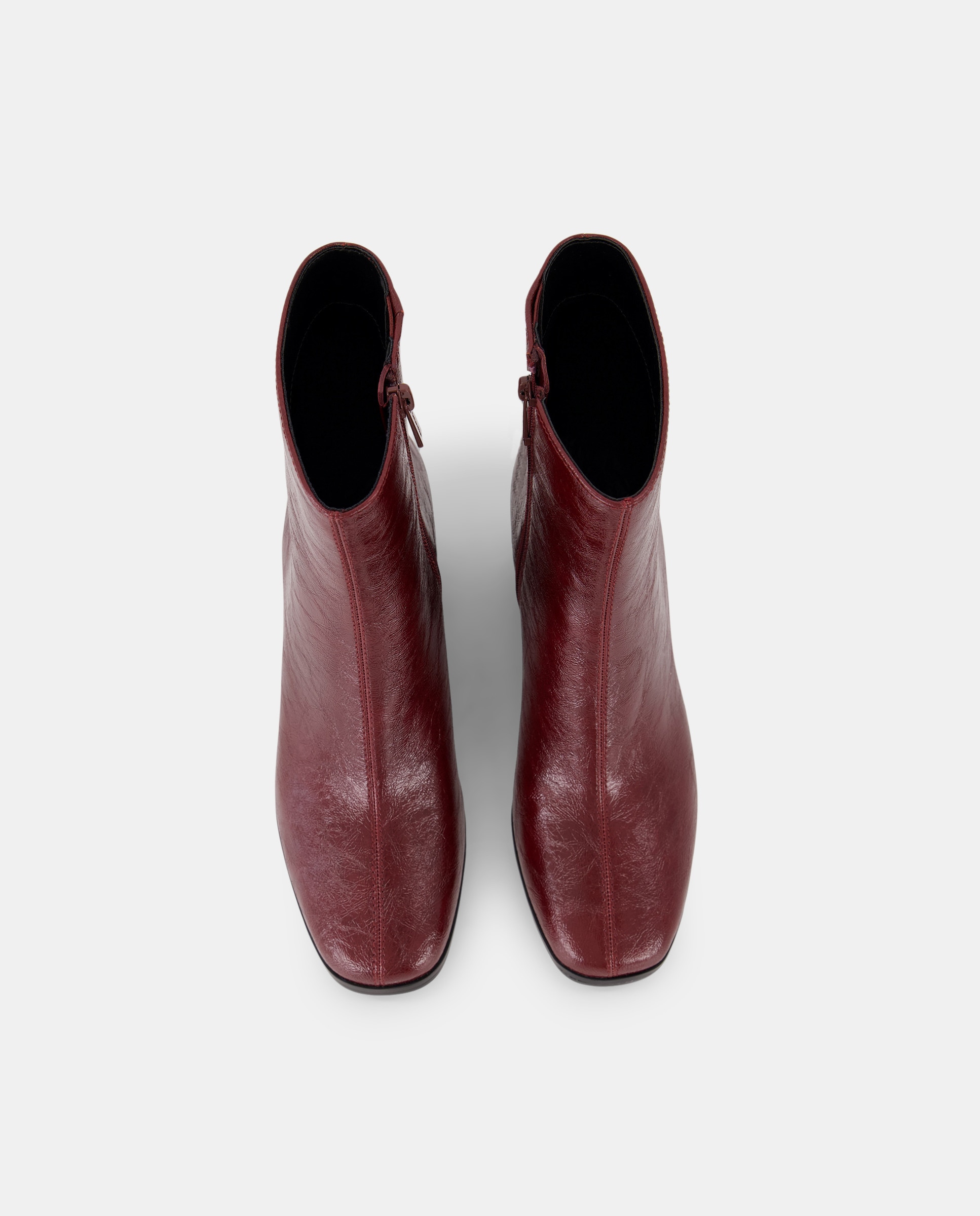 Botins com Salto Redondo Bordeaux-4