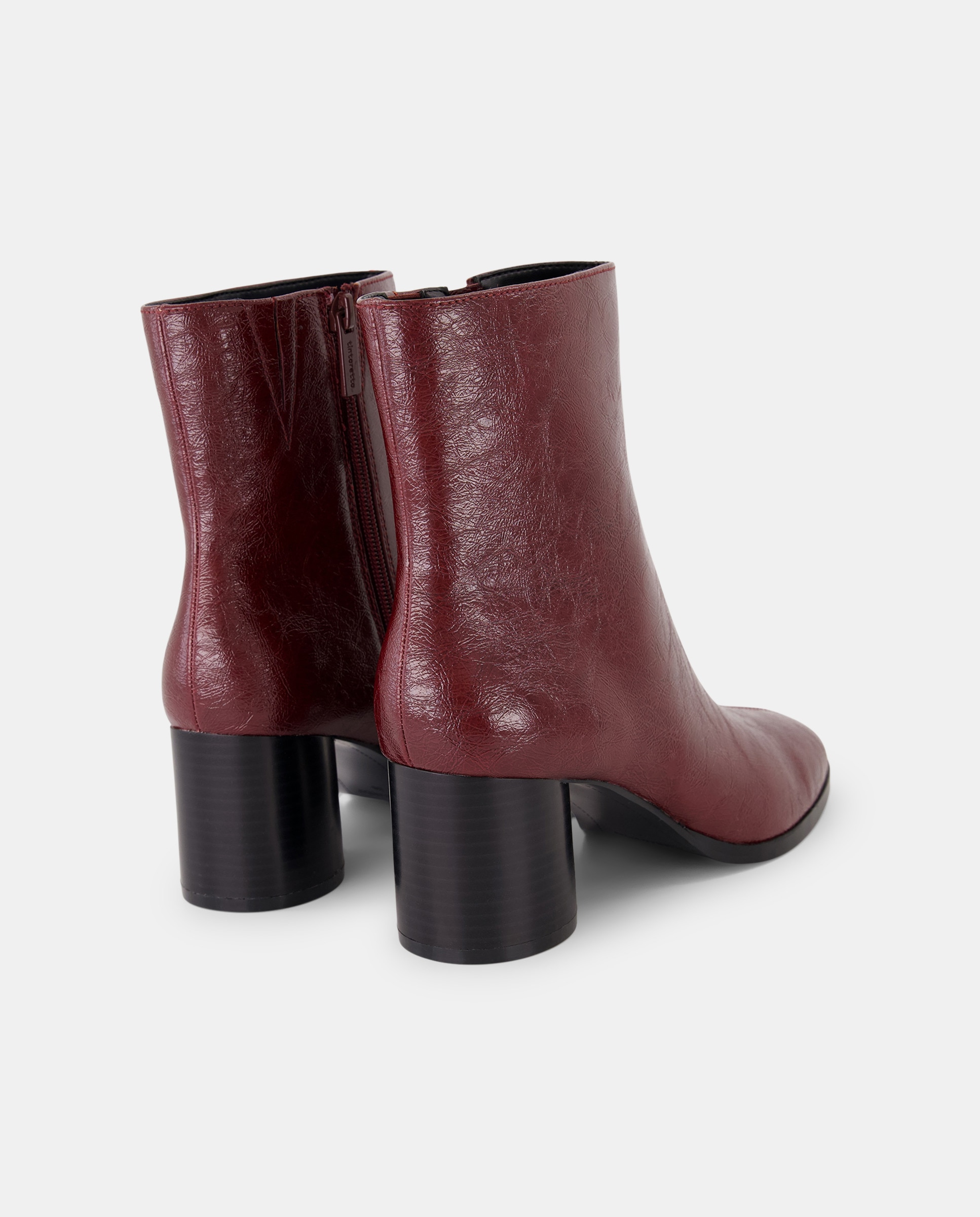 Botins com Salto Redondo Bordeaux-3