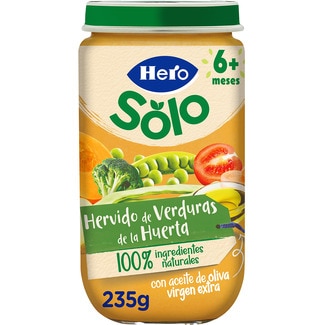 tarrito de hervido de verduritas de la huerta sin gluten desde 4 meses envase 235 g - Hero Solo