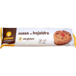 masa de hojaldre sin gluten y vegana envase 250 g - Adpan