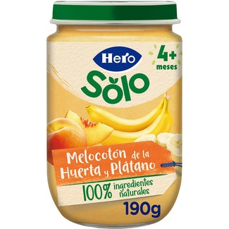 tarrito de melocotón de la huerta y plátano desde 4 meses tarro 190 g - Hero Solo