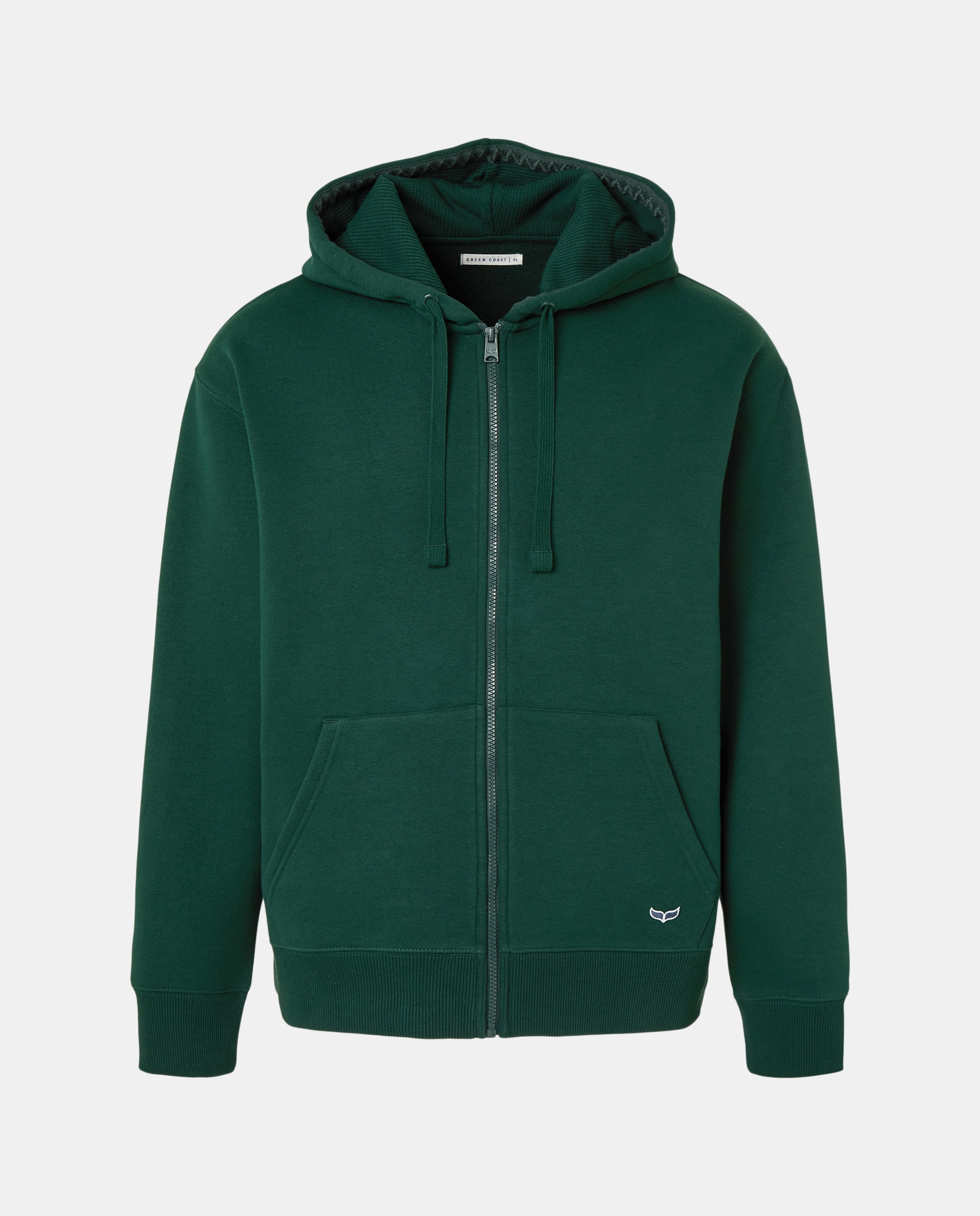 Sweatshirt Aberta com Capuz e Fecho de Correr Verde Bilhar-4