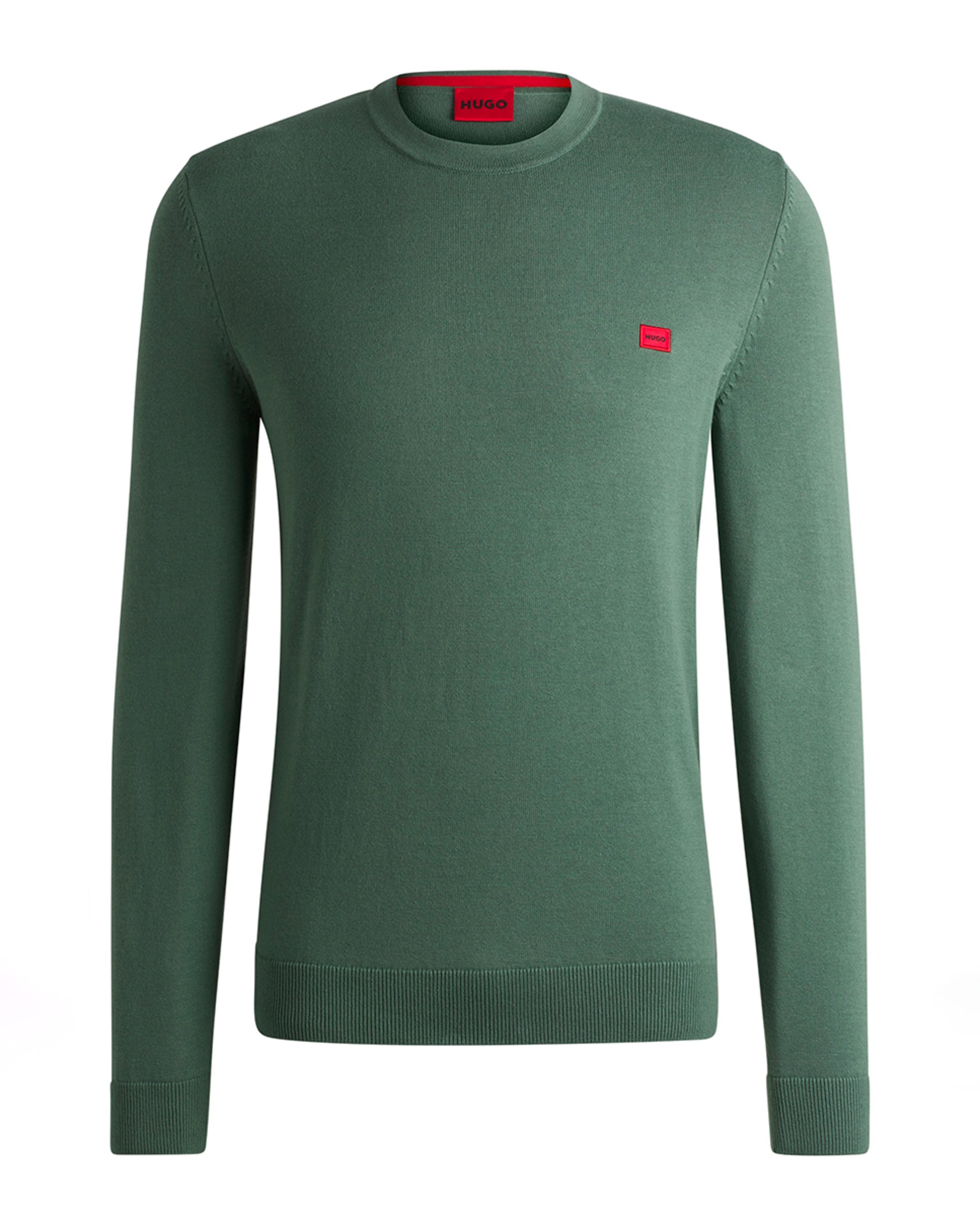 Camisola de Malha de Algodão com Etiqueta com Logótipo - Vermelho Verde-4
