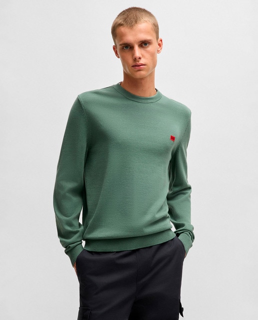 Imagem 0 de Camisola de Malha de Algodão com Etiqueta com Logótipo - Vermelho