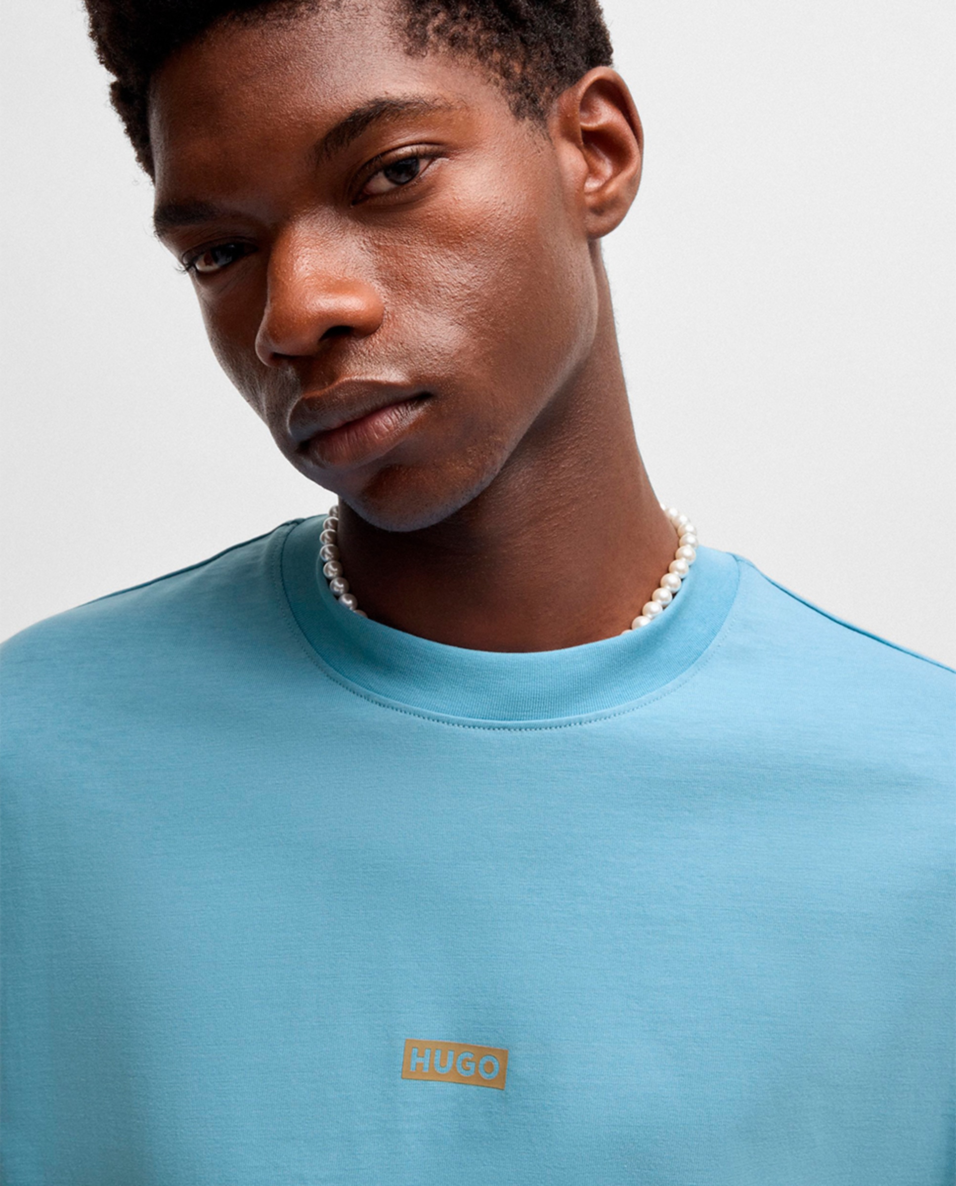 Camisola de Malha de Algodão com Logótipo do Tema da Nova Temporada Azul-3
