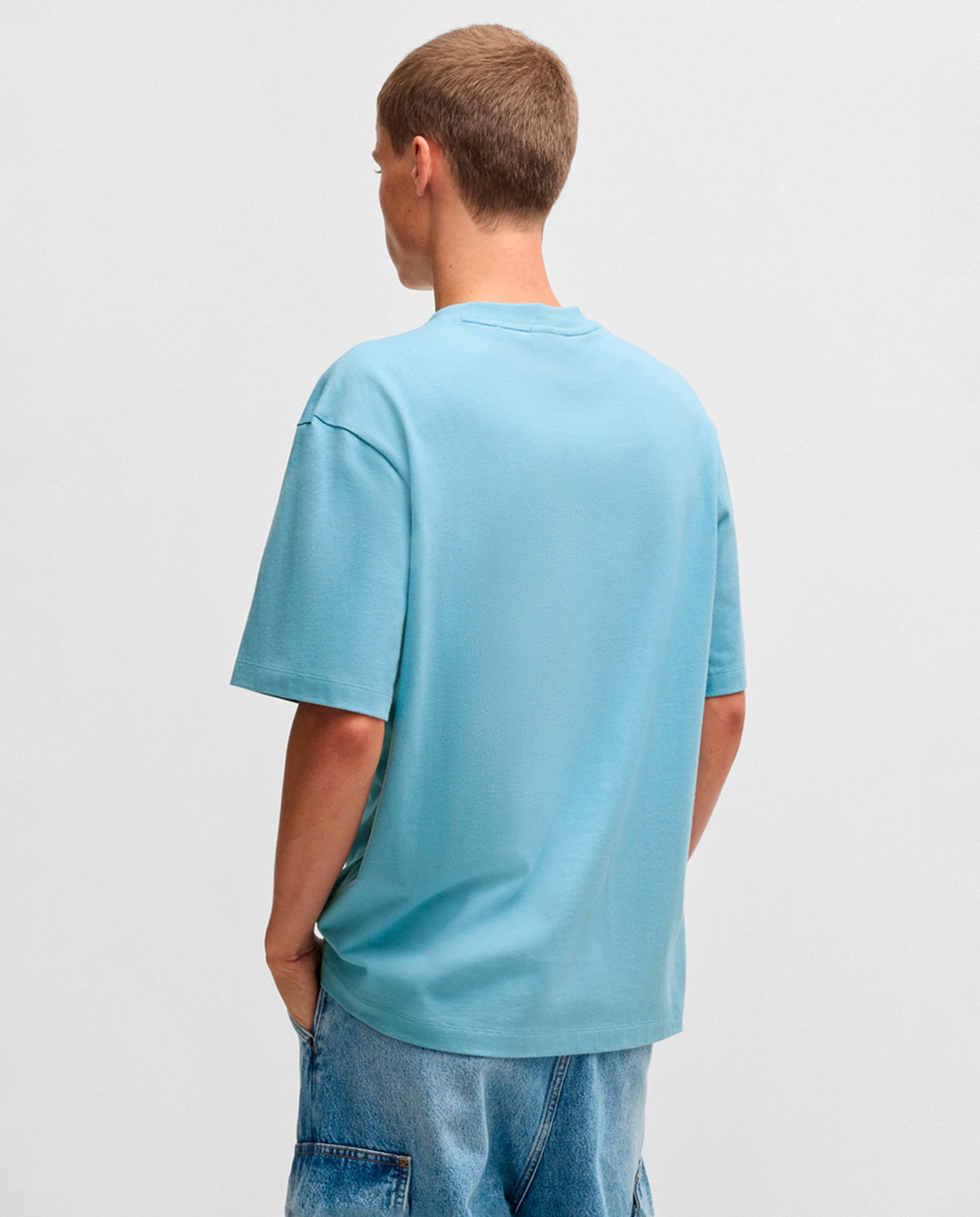 Camisola de Malha de Algodão com Logótipo Happy Azul-2