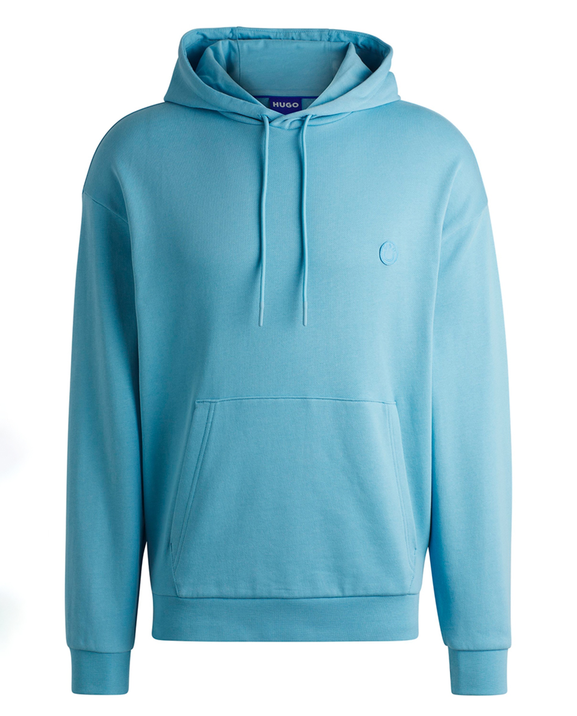 Sweatshirt com Capuz em Felpa de Algodão com Logótipo Happy Azul-4