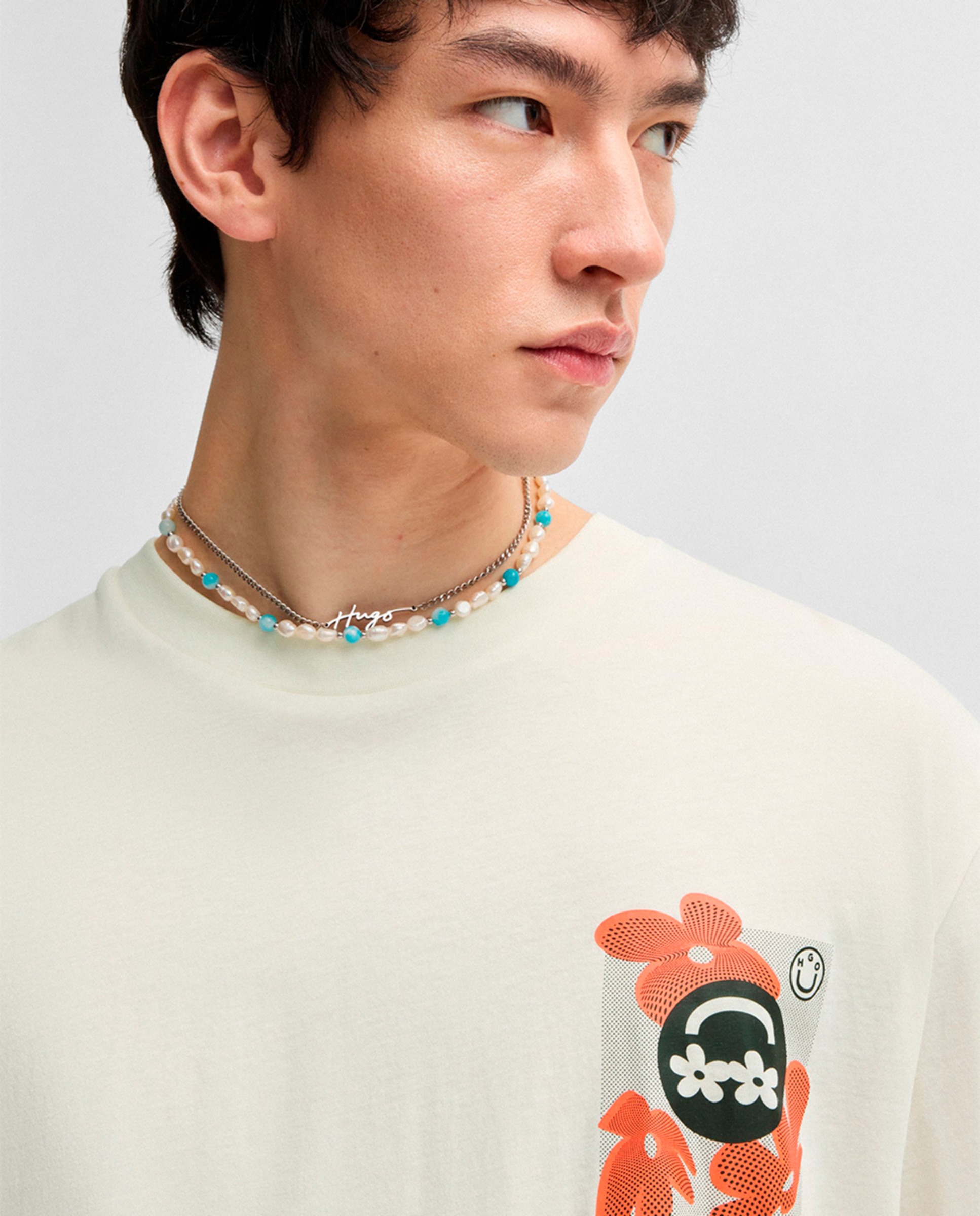 Camisola de Malha de Algodão com Logótipo Estampado Branco-3