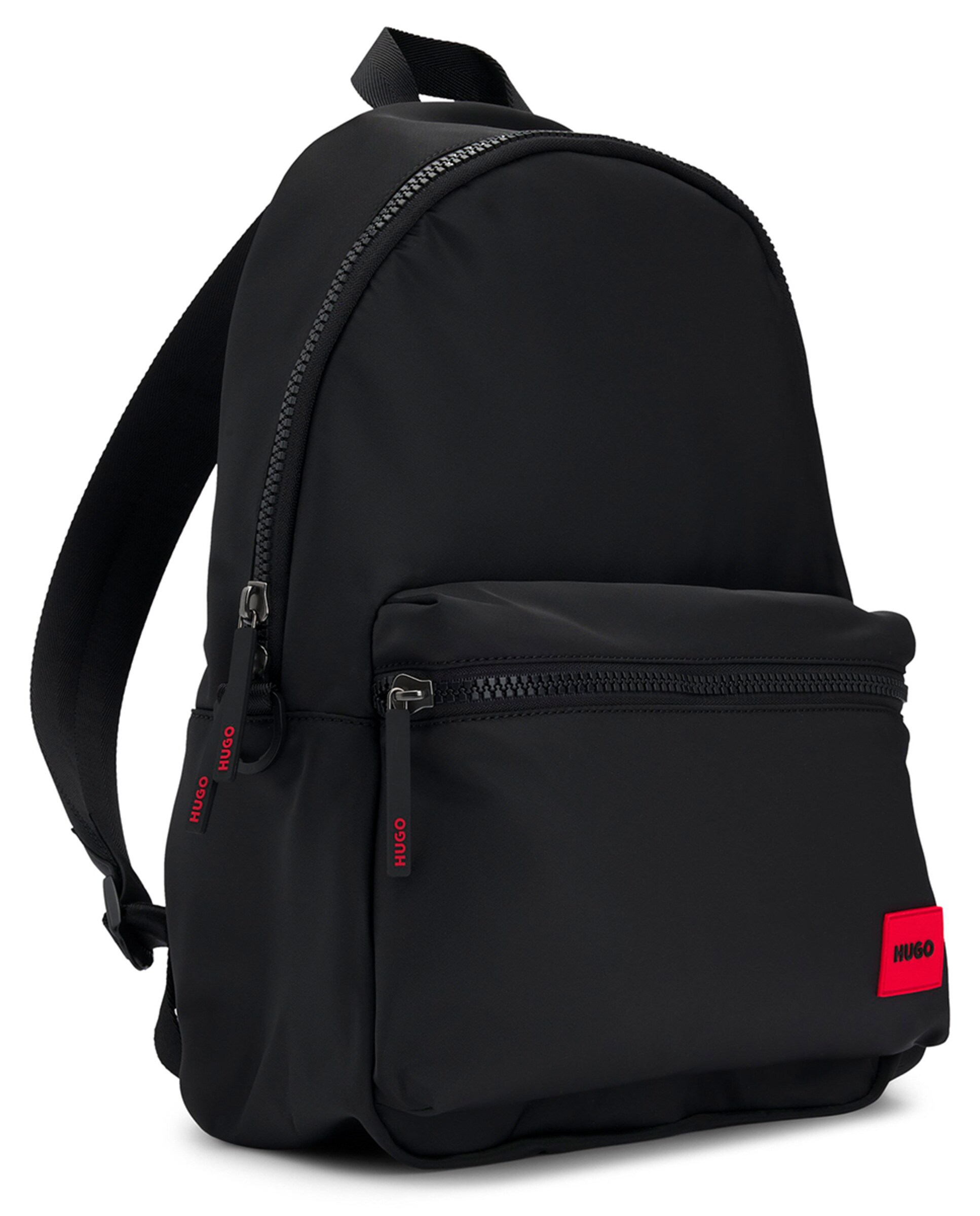 Mochila em Tecido Mate com Etiqueta com Logótipo - Vermelho Preto-6
