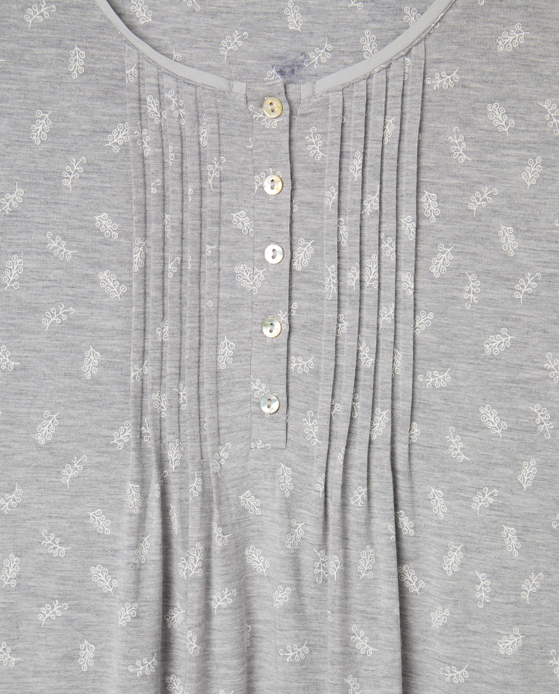 Camisa de Dormir com Detalhe de Carcela Cinzento-claro-5