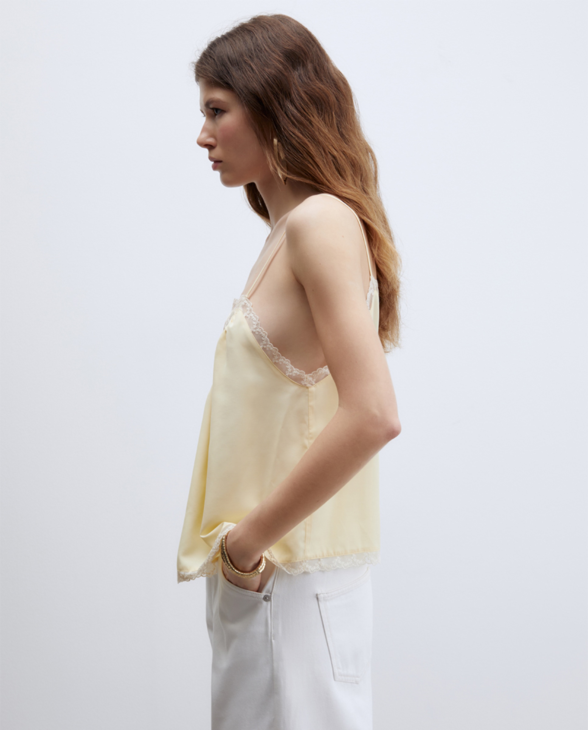 Top com renda Amarelo-3
