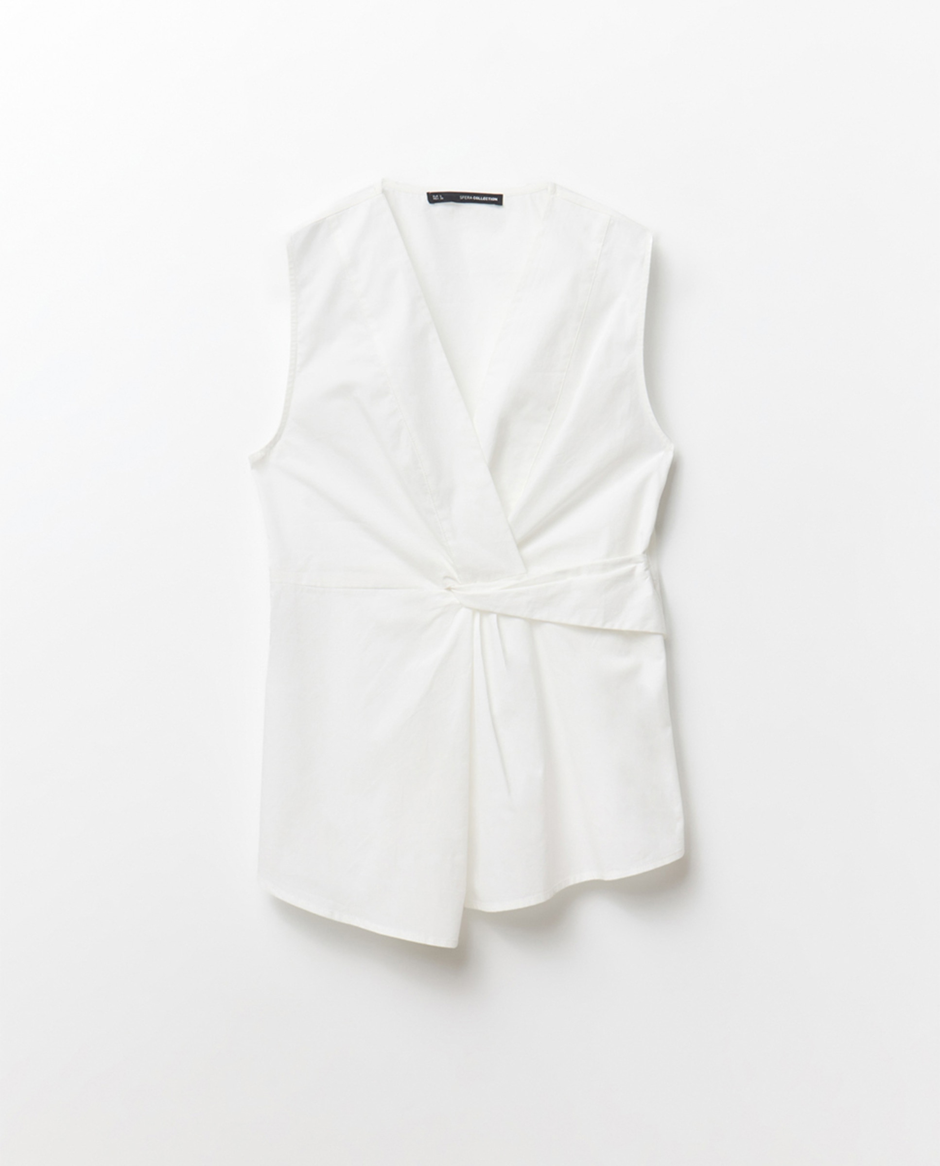 Blusa de Popelina Cruzada Branco-6
