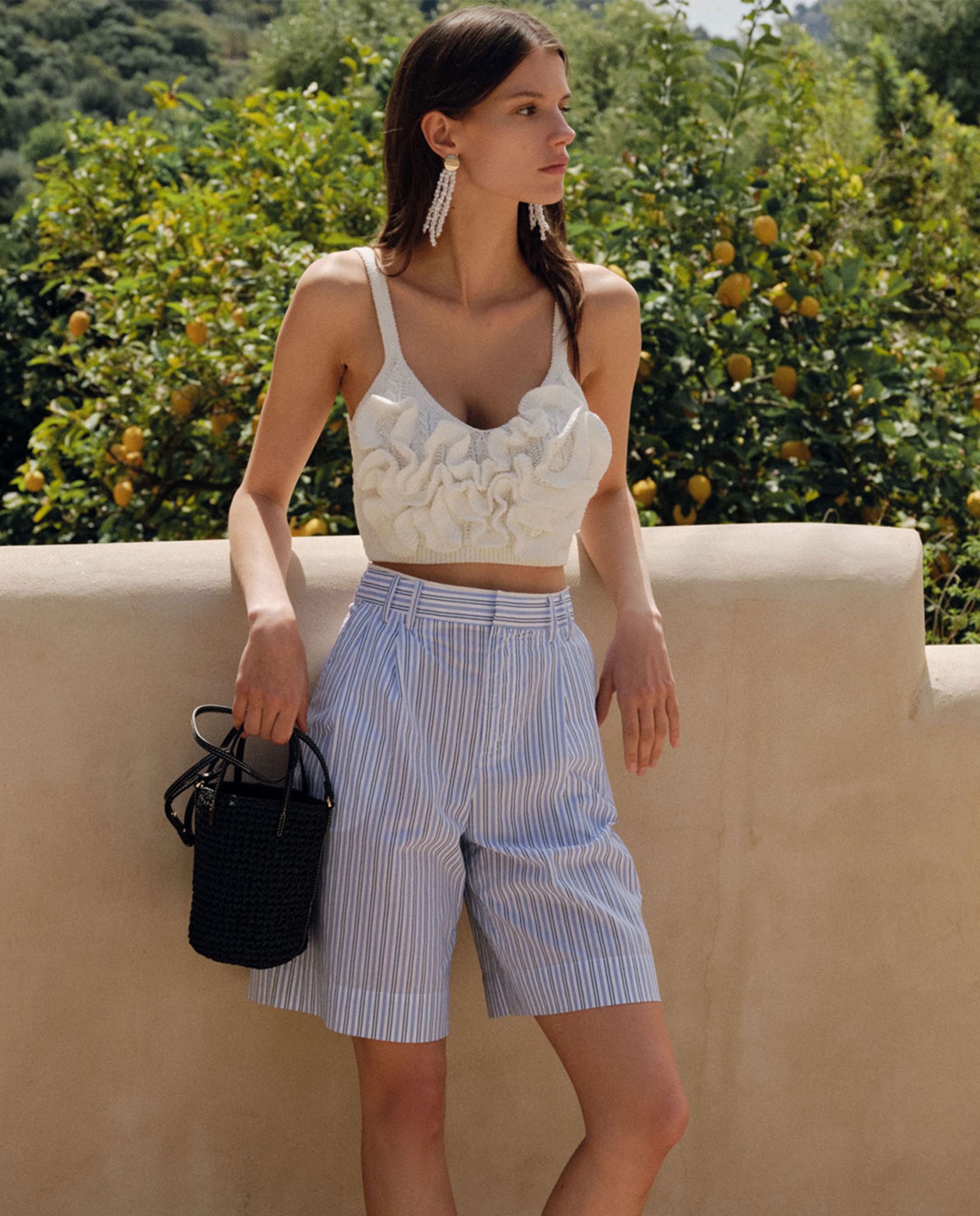 Corte Inglés Shorts Mujer Sfera Bermuda Rayas 38/S Azul Claro