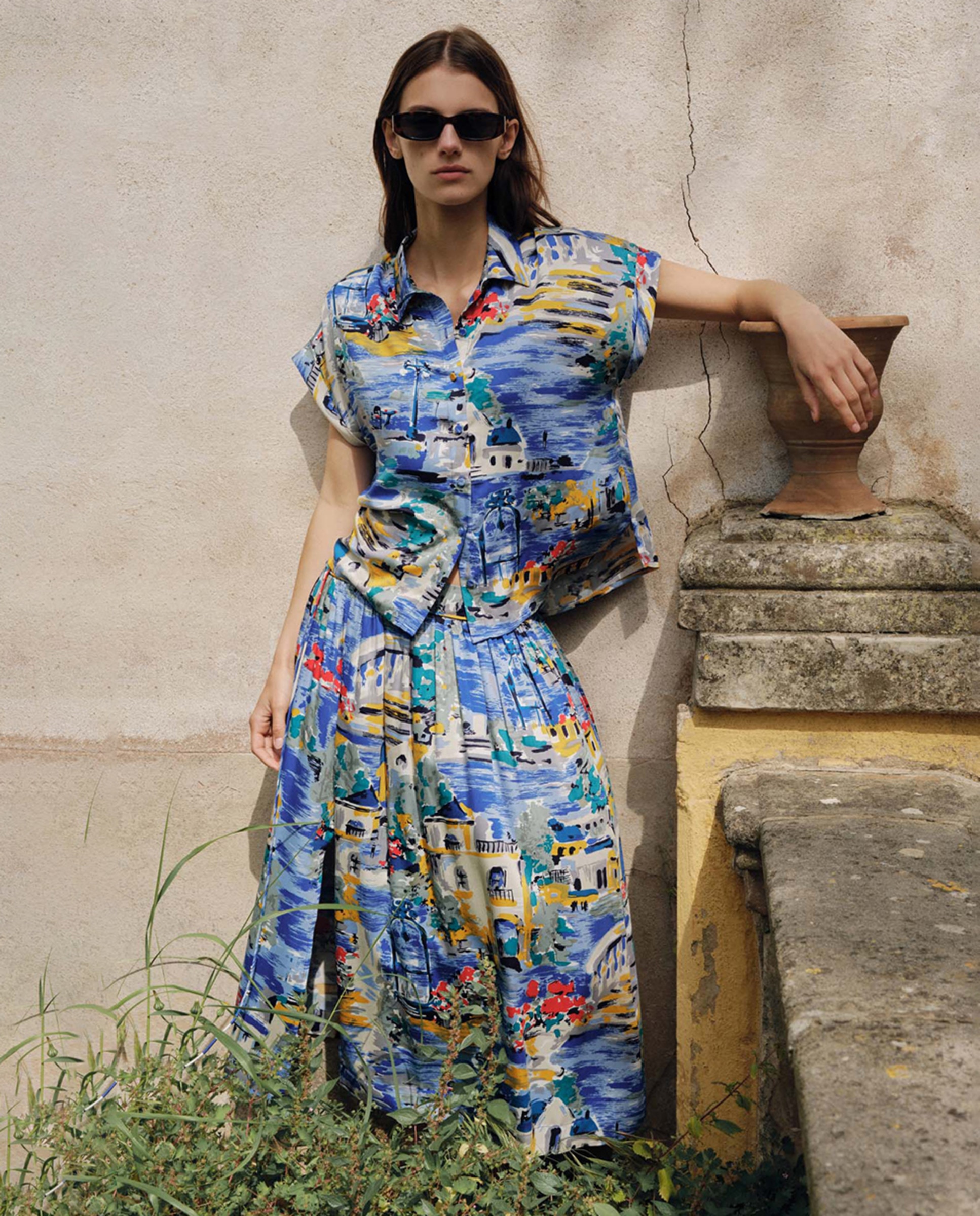 Saia estampada Multicolor-1