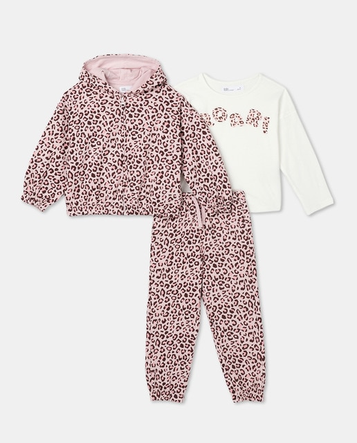 Imagem 0 de Conjunto com Sweatshirt Aberta e Calças com Animal Print