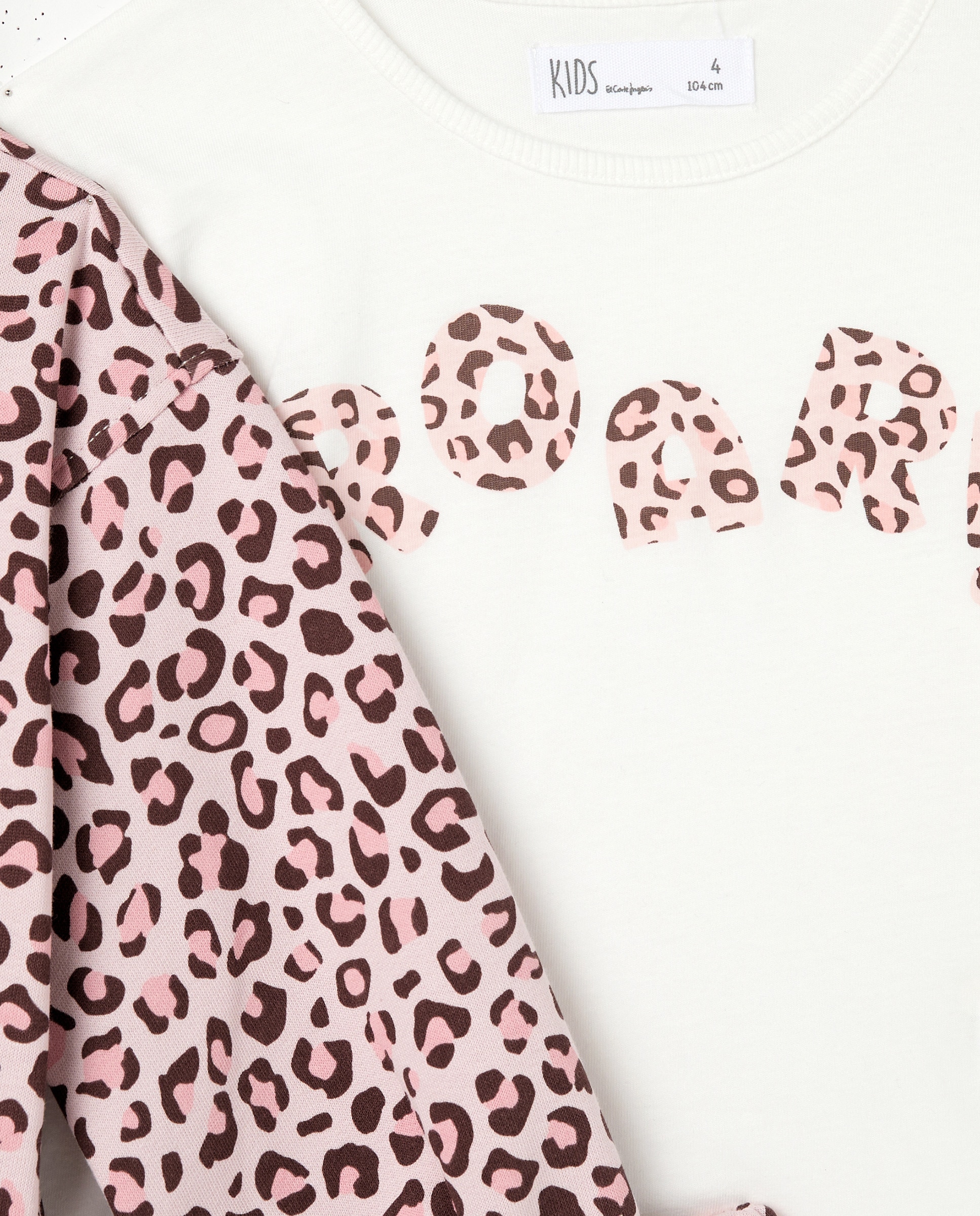 Conjunto com Sweatshirt Aberta e Calças com Animal Print Rosa-2