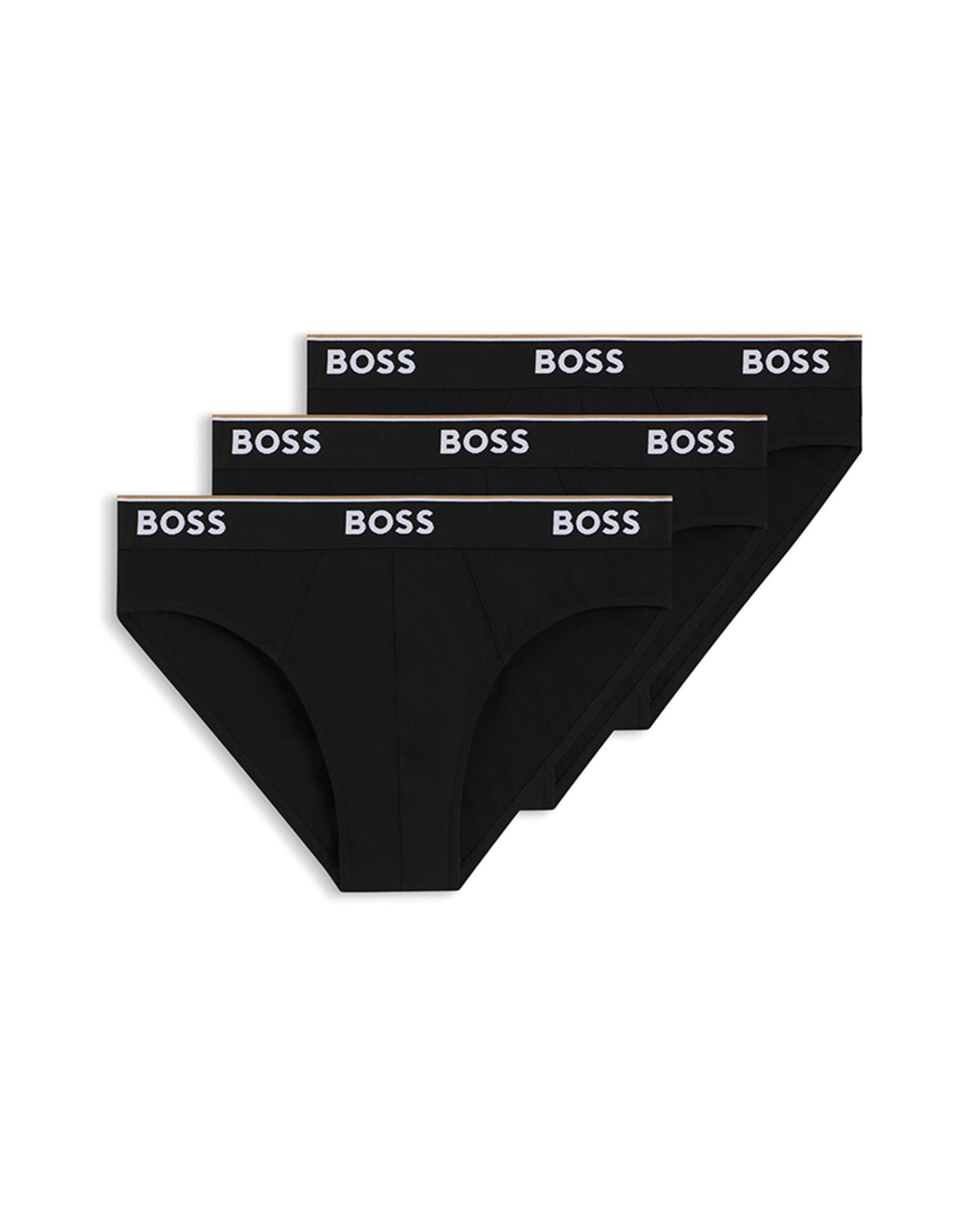 Embalagem de Três Slips de Algodão Elástico com Logótipos no Cós Preto-5