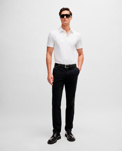 Imagem 0 de Calças Chino Slim Fit em Tecido de Gabardine de Algodão Elástico