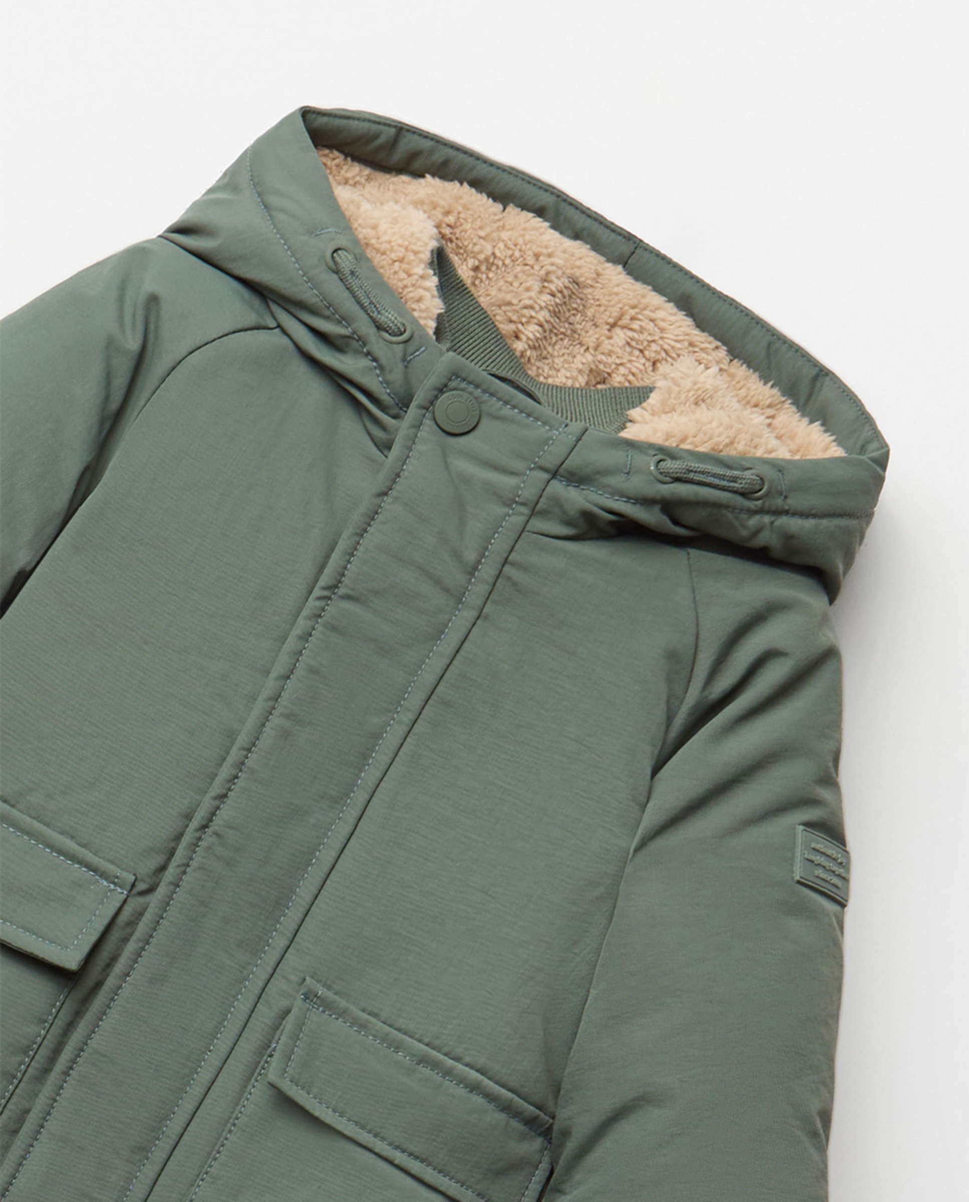 Parka com capuz Caqui-7