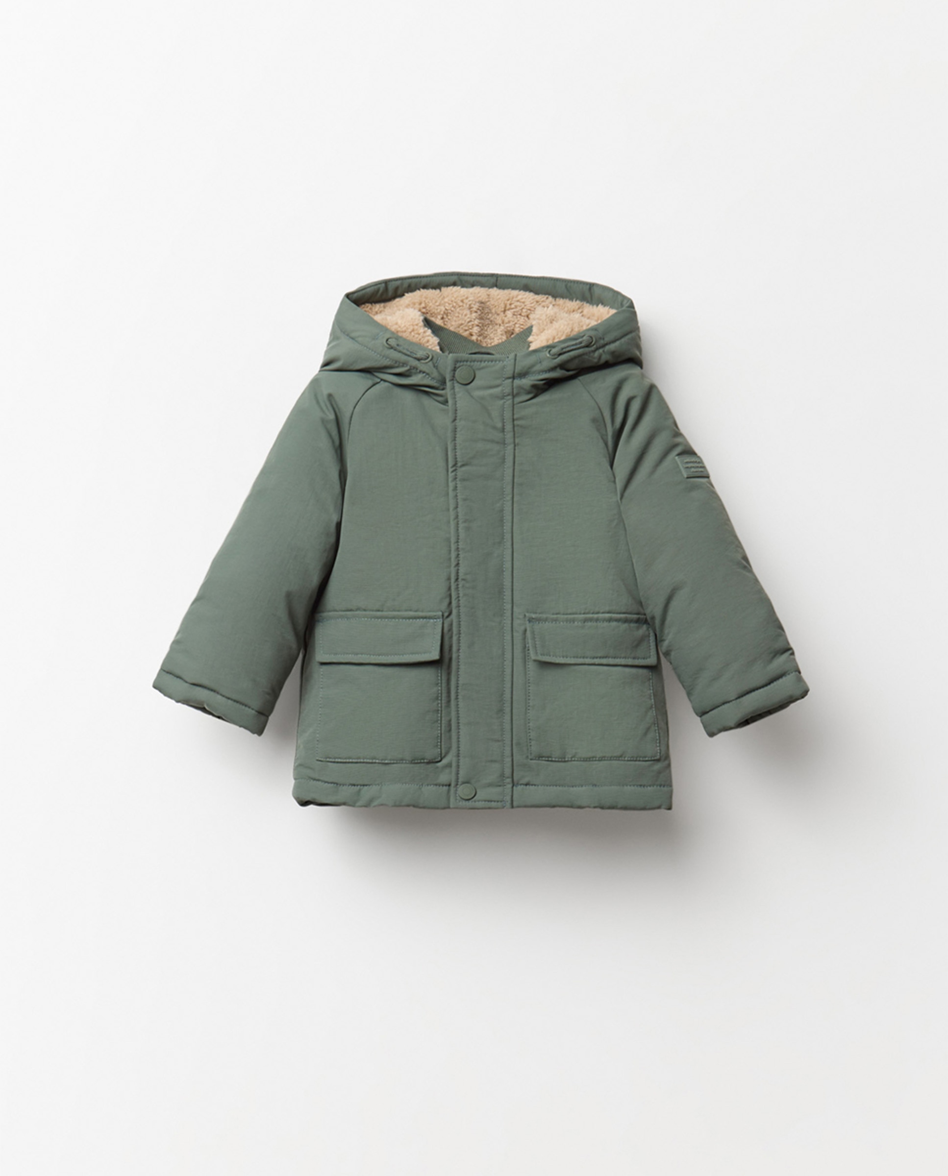 Parka com capuz Caqui-6