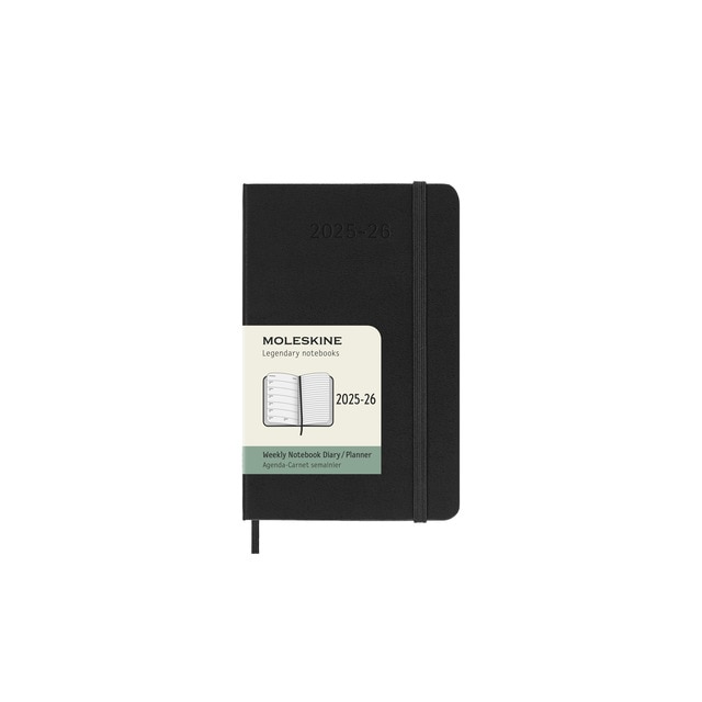 Imagem 0 de Agenda pocket de julho 2025 a dezembro 2026  semana vista capa dura Moleskine preto em inglês