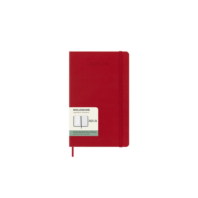 Imagem 0 de Agenda large de julho 2025 a dezembro 2026  semana vista capa dura Moleskine vermelho em inglês