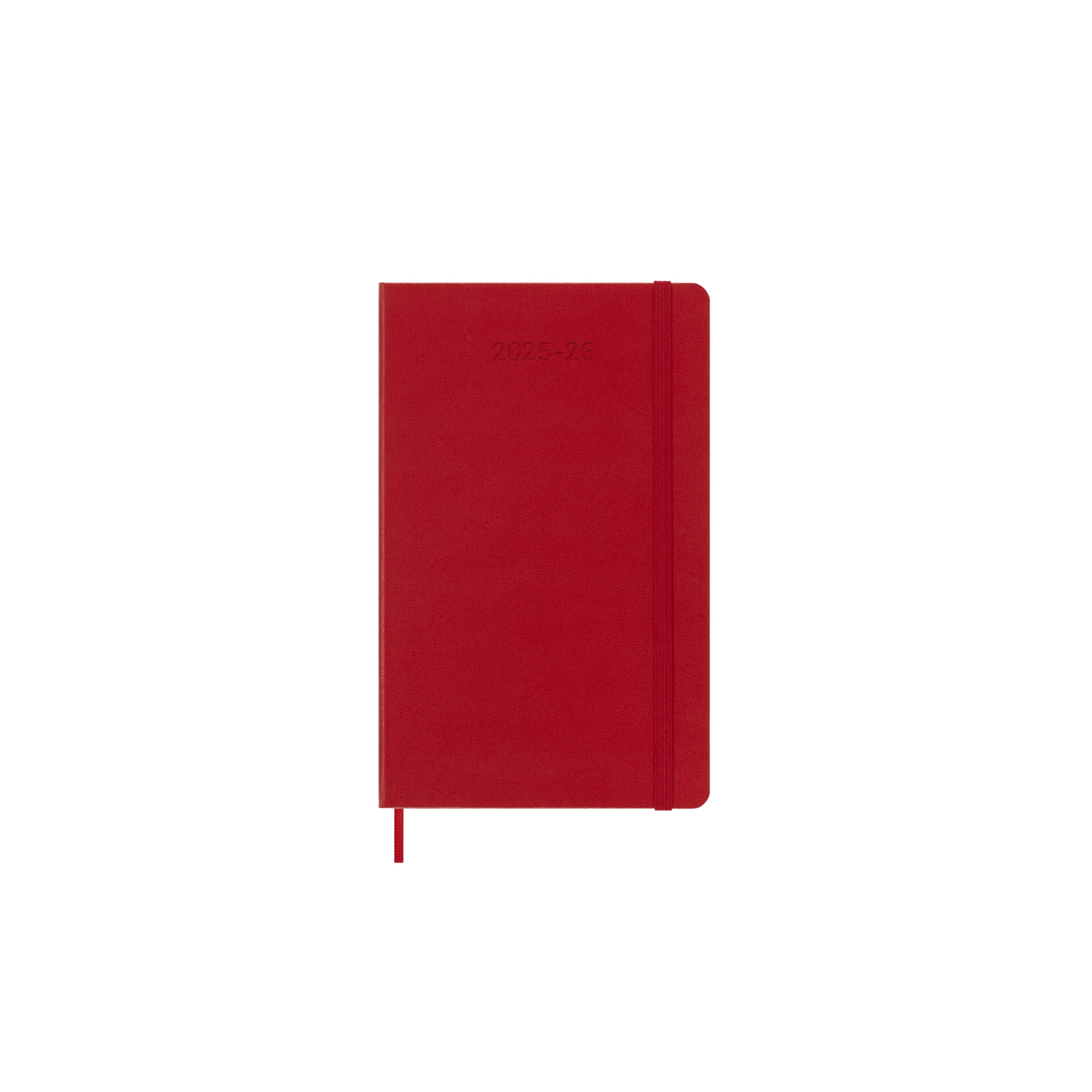 Agenda large de julho 2025 a dezembro 2026  semana vista capa dura Moleskine vermelho em inglês Vermelho-2