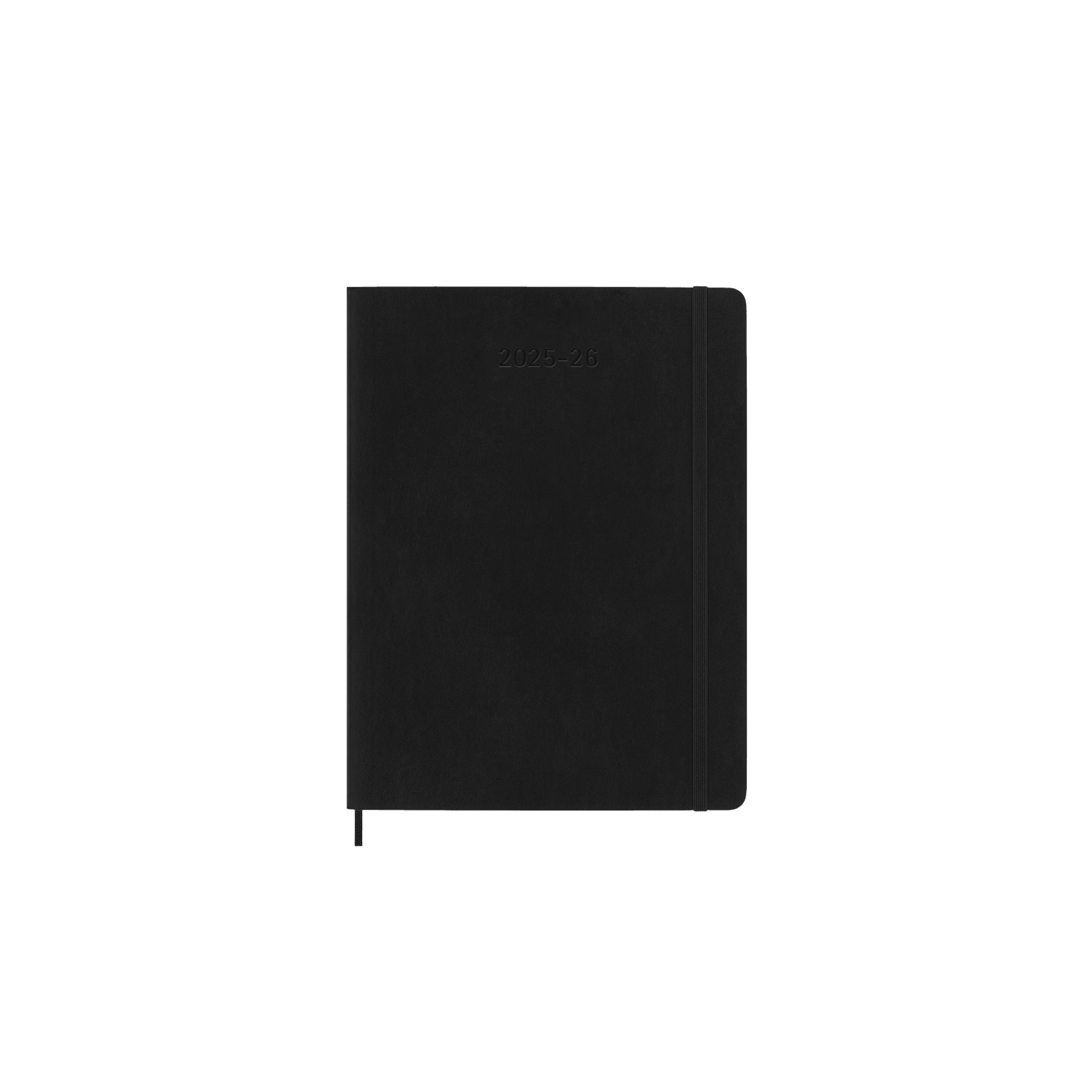 Agenda extralarge de julho 2025 a dezembro 2026  semana vista capa mole Moleskine preto em inglês Preto-2
