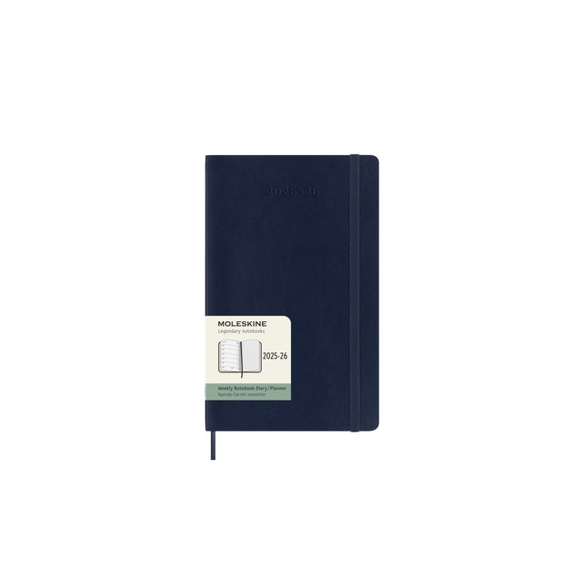 Imagem 0 de Agenda large de julho 2025 a dezembro 2026  semana vista capa mole Moleskine azul safira em inglês