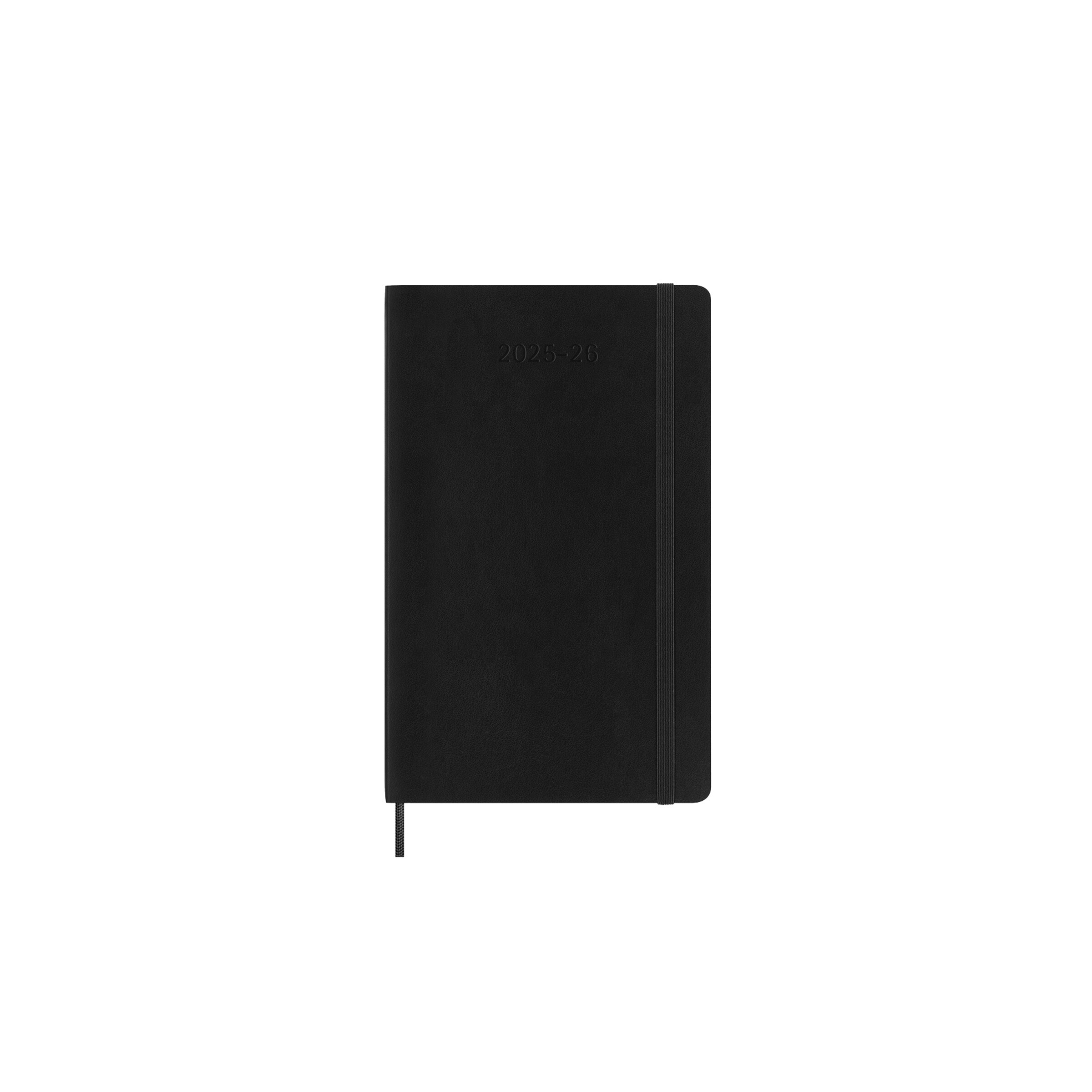 Agenda large  de julho 2025 a dezembro 2026 dia página capa mole Moleskine preto em inglês Preto-2