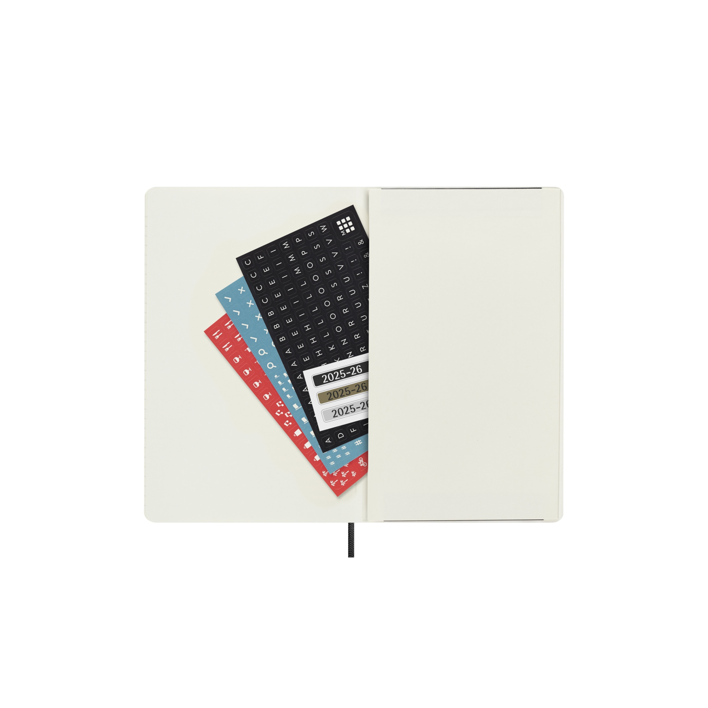 Agenda large  de julho 2025 a dezembro 2026 dia página capa mole Moleskine preto em inglês Preto-6