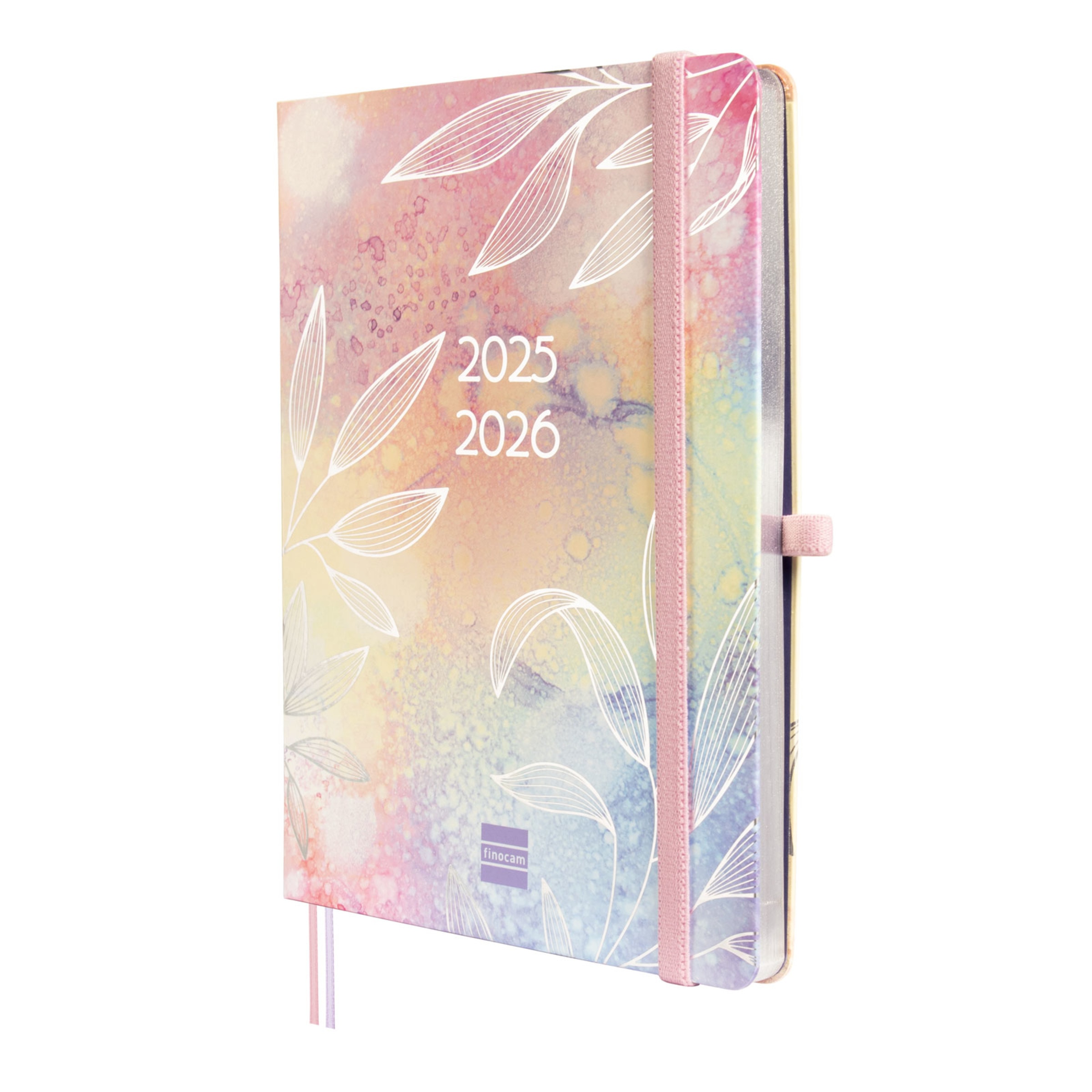 Agenda 18 meses julho 2025-dezembro 2026 Mínimal M5-140x190 mm vista semanal horizontal Pretty Finocam internacional multilingue Multicolor-1