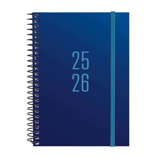 Imagem 0 de Agenda curso 2025-2026 1/8-120x164 semana vista horizontal Finocam azul multilingue