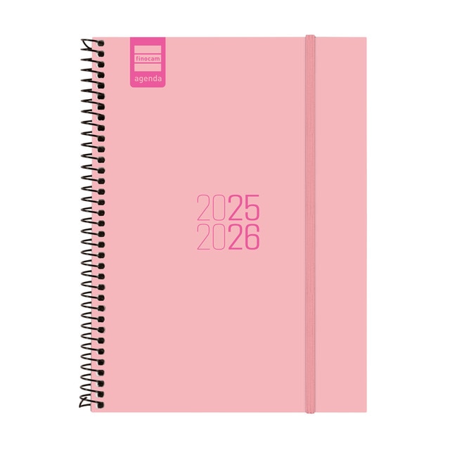 Imagem 0 de Agenda curso 2025-2026 Espir E10-155x212 mm semana vista horizontal Finocam rosa catalão