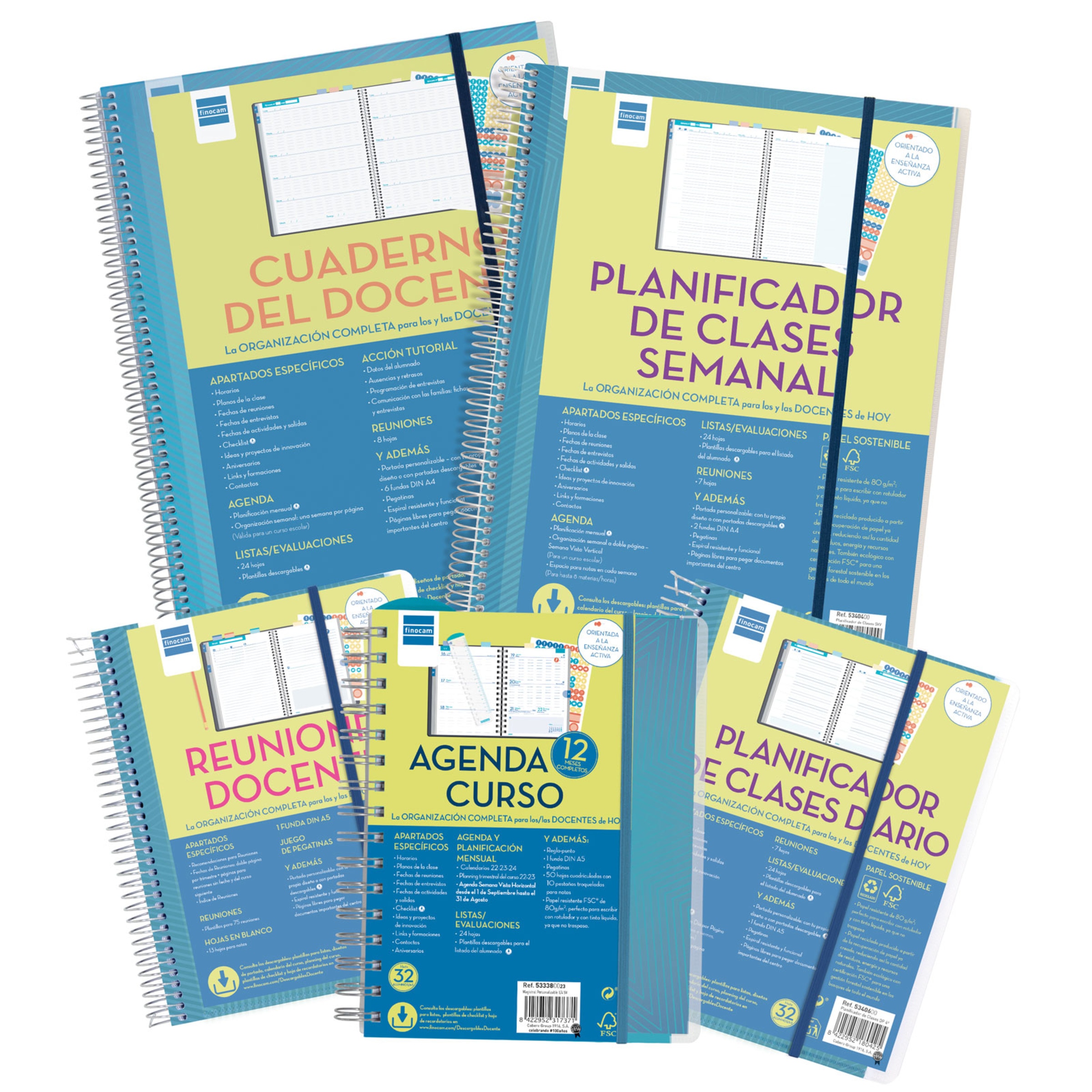 Agenda para el docente curso 2025-2026 Magistral 1/4-155x212 mm semana vista horizontal mandala Finocam Multicolor-12