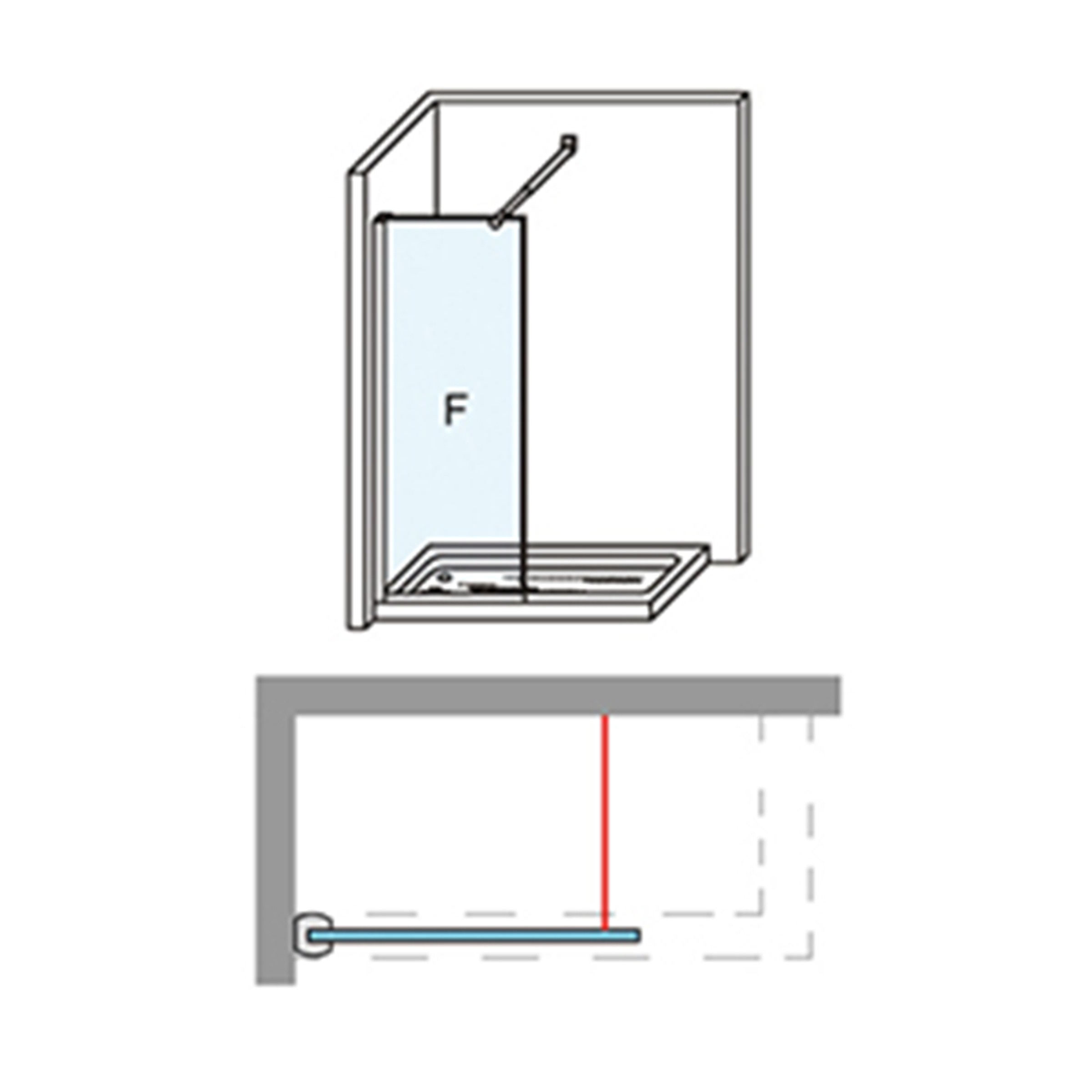 Mampara de ducha con panel fijo Módena-8 CC Ibermampara Cromo-6
